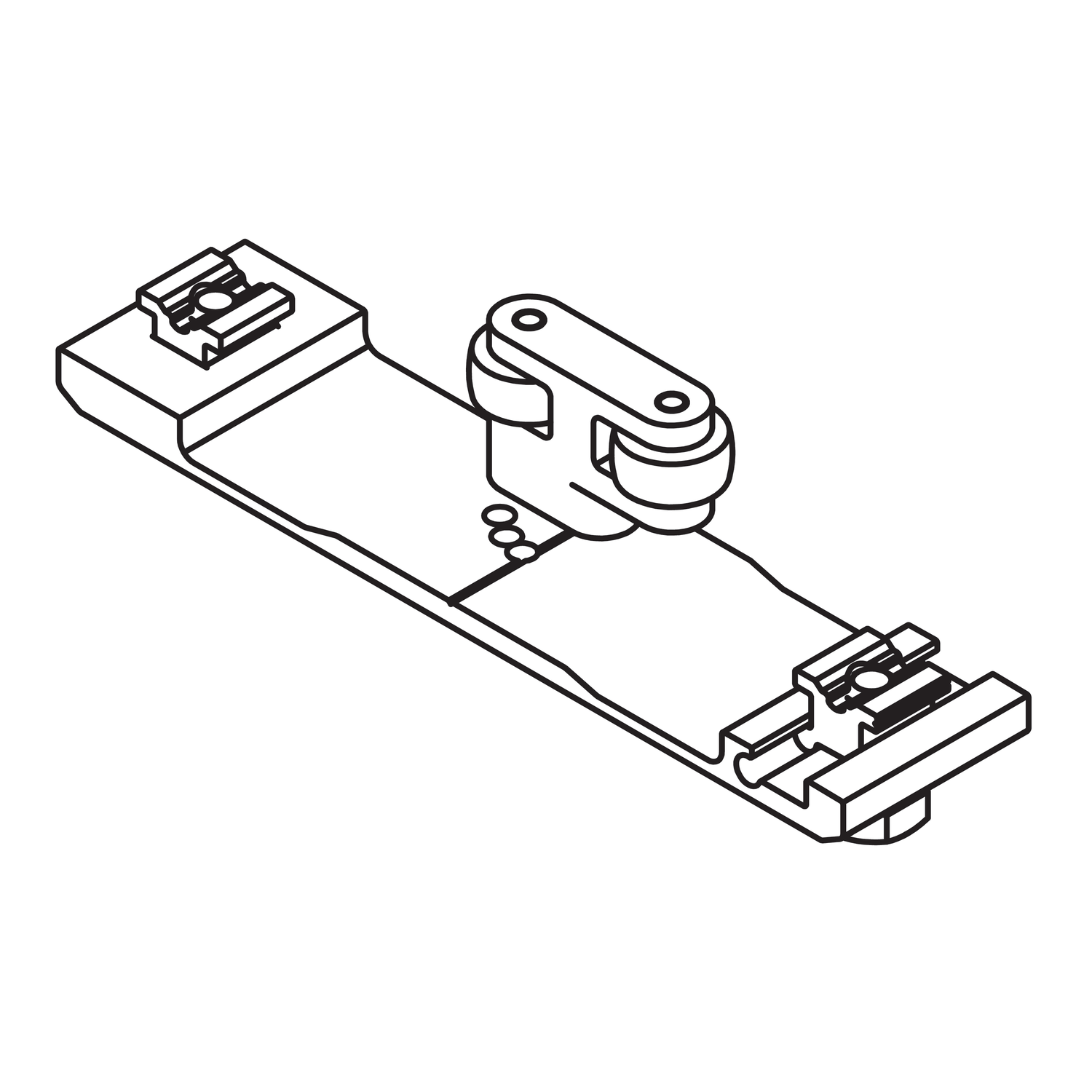 Hawa Concepta connector 110mm l26mm voor 2 deuren met vaste sokkel