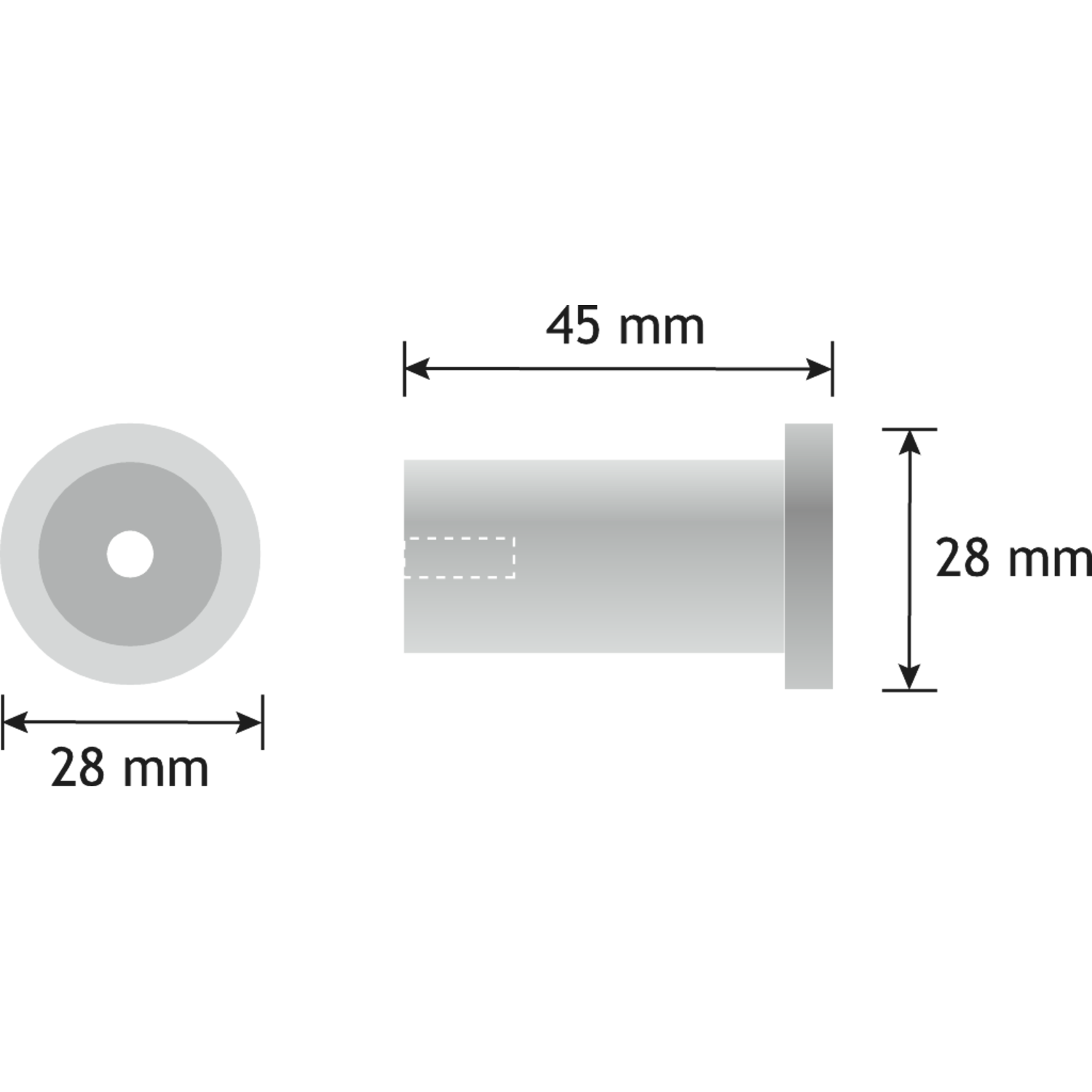 Jashaak ROUND Ø28 aluminium geborsteld messing