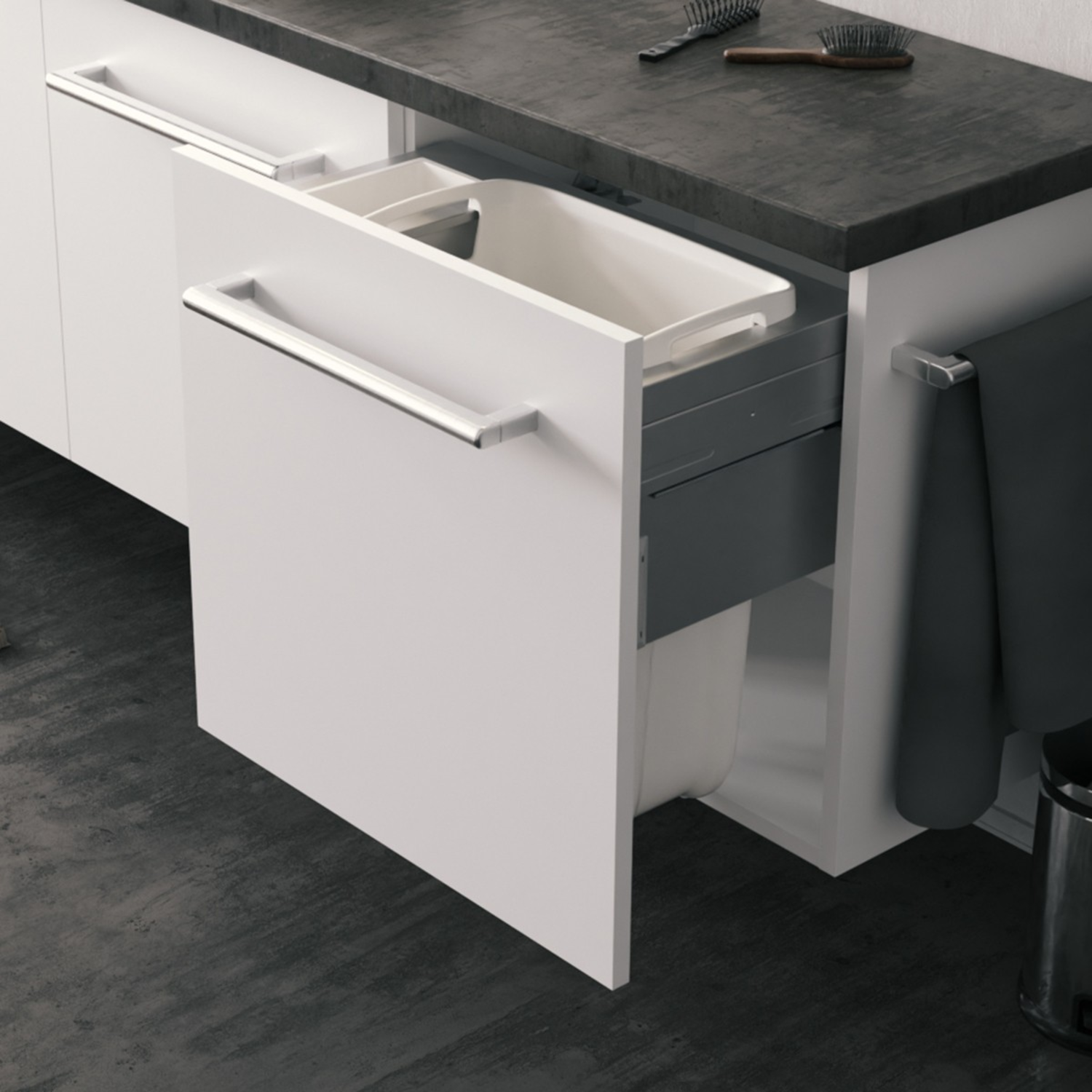 Hailo Laundry Carrier bad k.60 33l+4l grijs