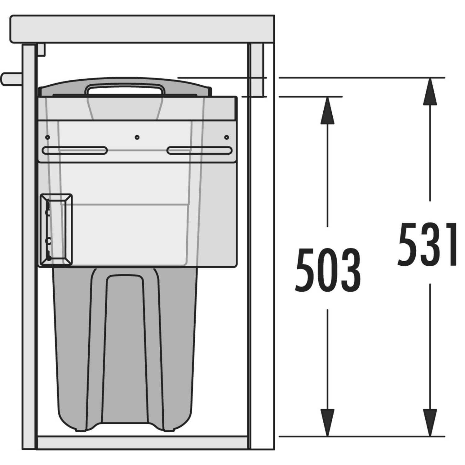 Hailo Laundry Carrier bad k.60 33l+4l grijs