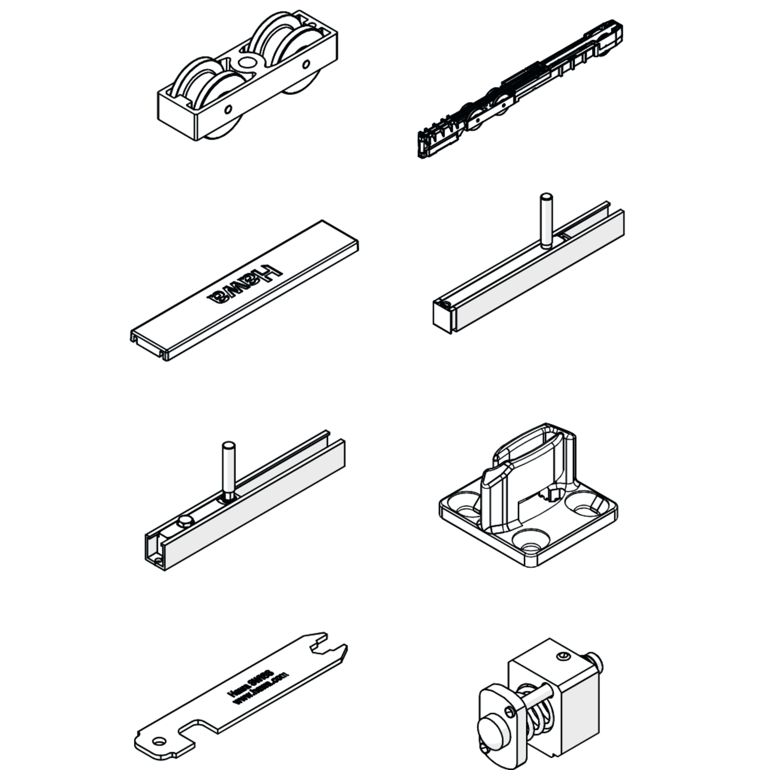 Hawa Junior 100 B pocket met 1 Softmove + 1 veerstop + 20mm langere bout
