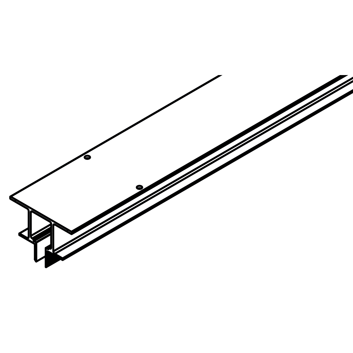 Hawa Junior 80/100 looprail inbouw 4000mm alu