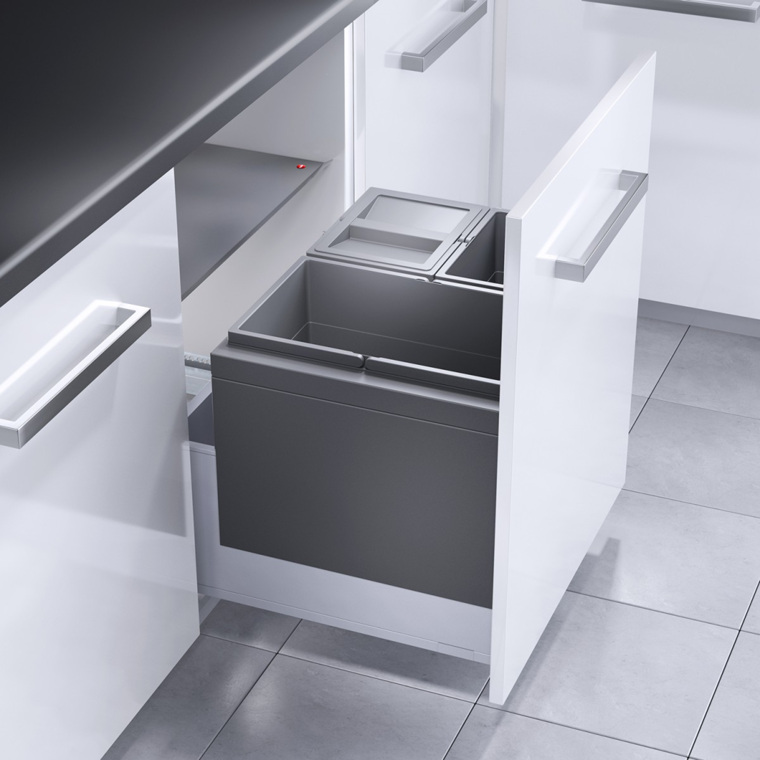 Hailo triple XL 60cm 56l (3 emmers) 1x28l + 2x13l + 1x28l + 2x13l + 1 deksel voor 13l