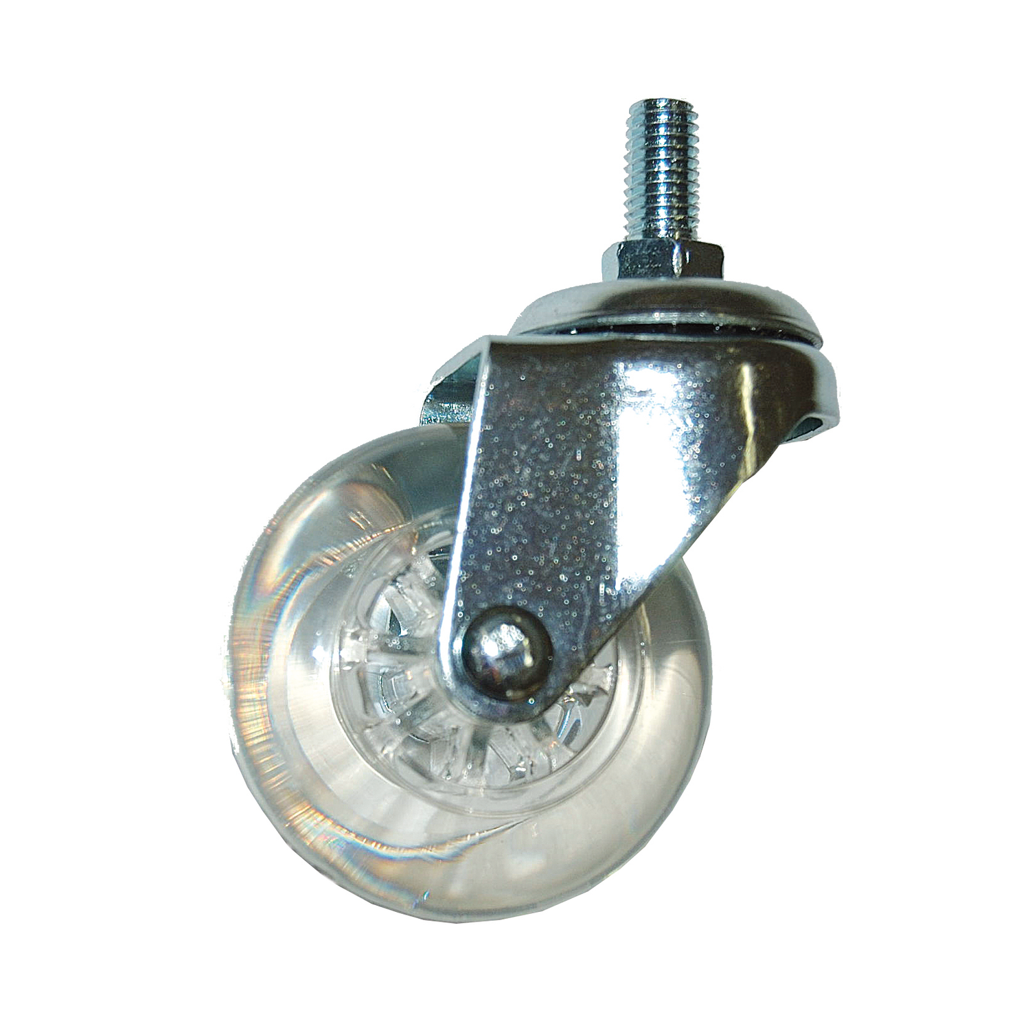Wiel transparant 50mm 30kg M10x15 h:65mm