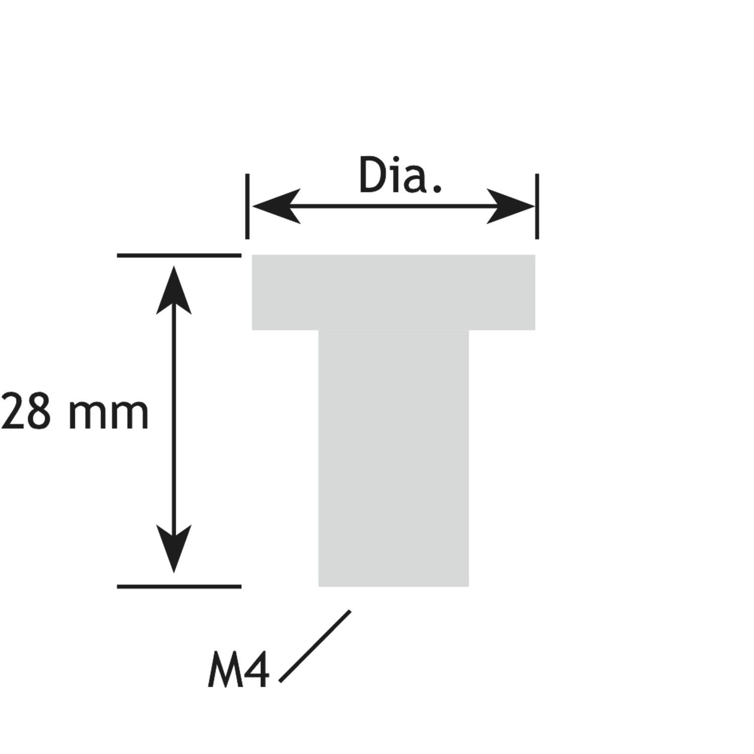 Top dial ijzerkleur d 33mm