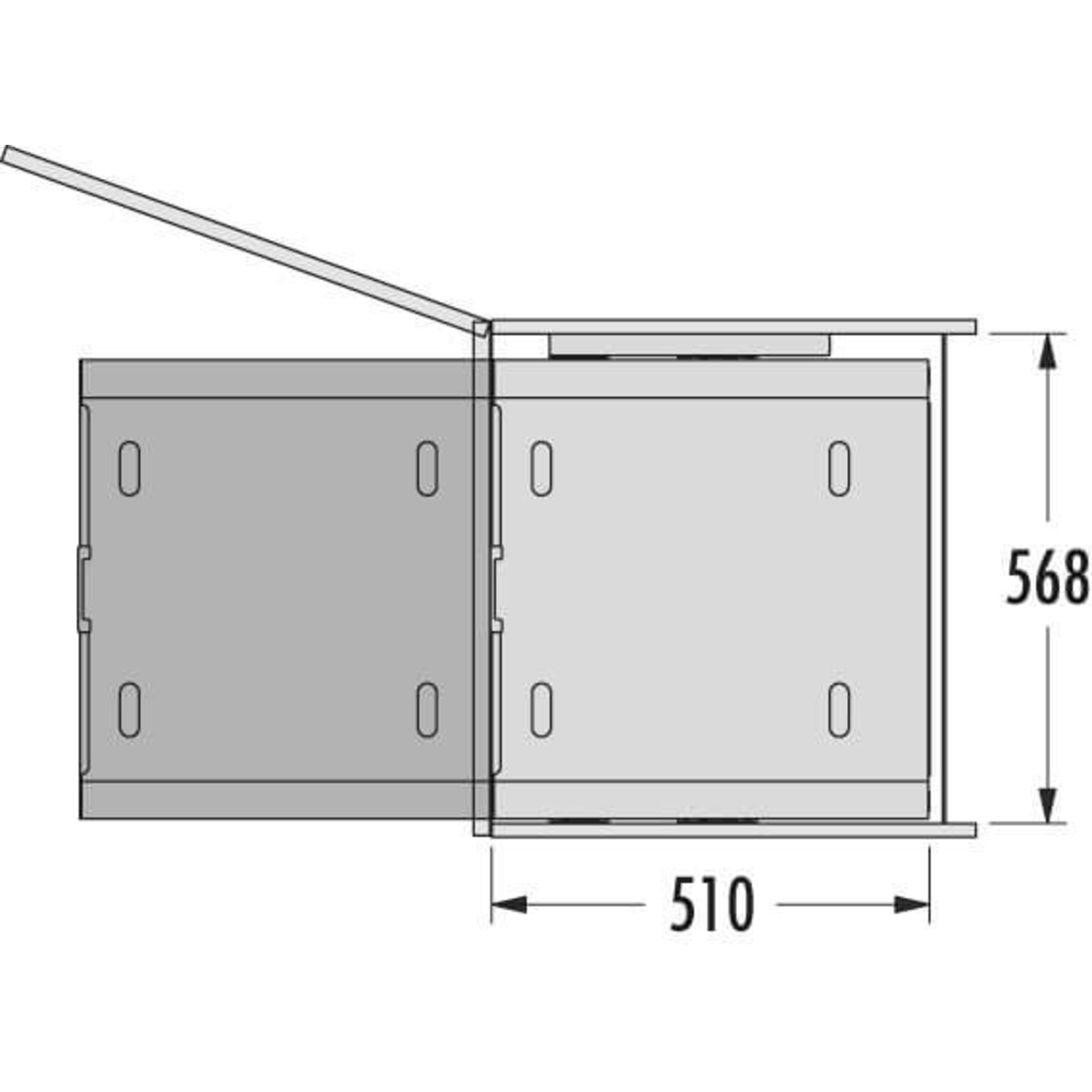 Hailo laundry lade k.60cm haak grijs