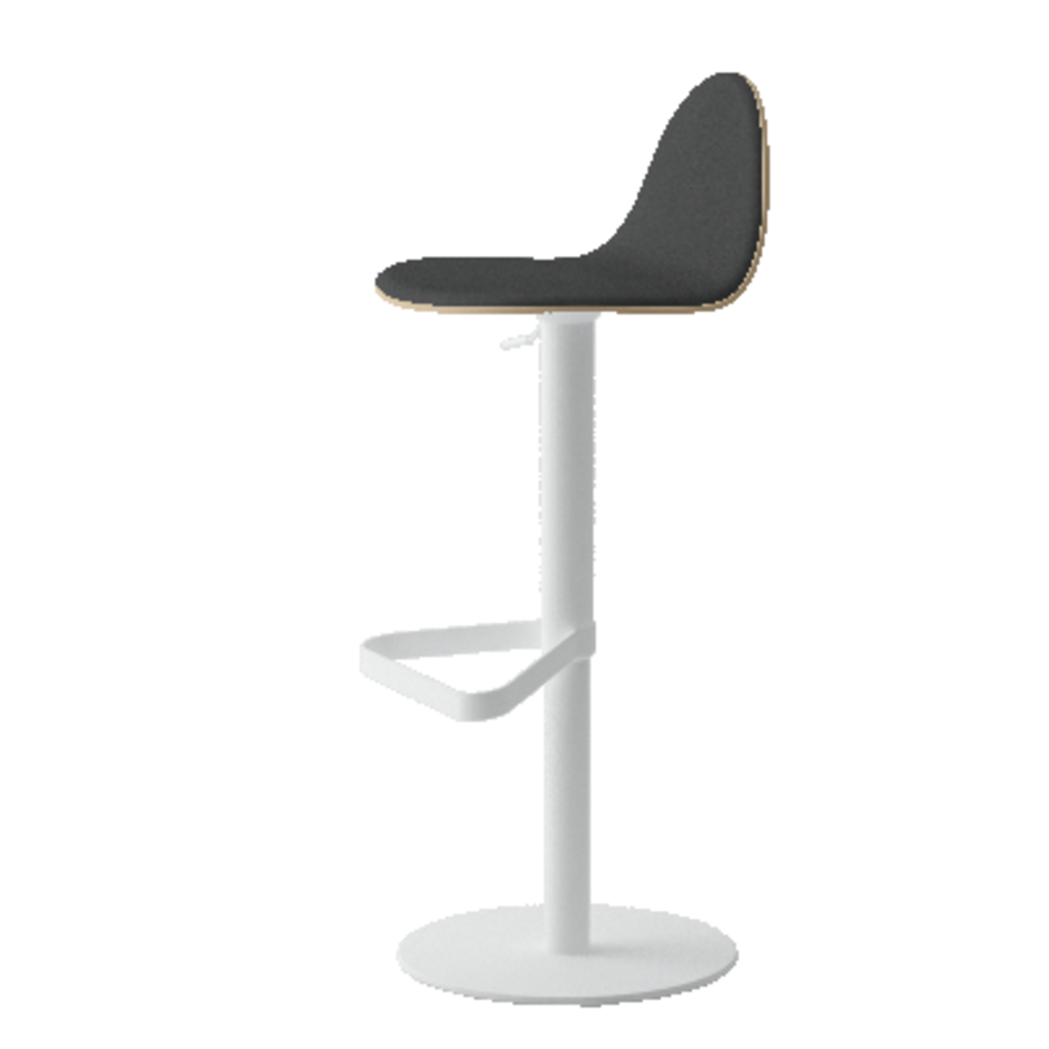 Tabu regelbare kruk rond wit/bekleed mystic antrac