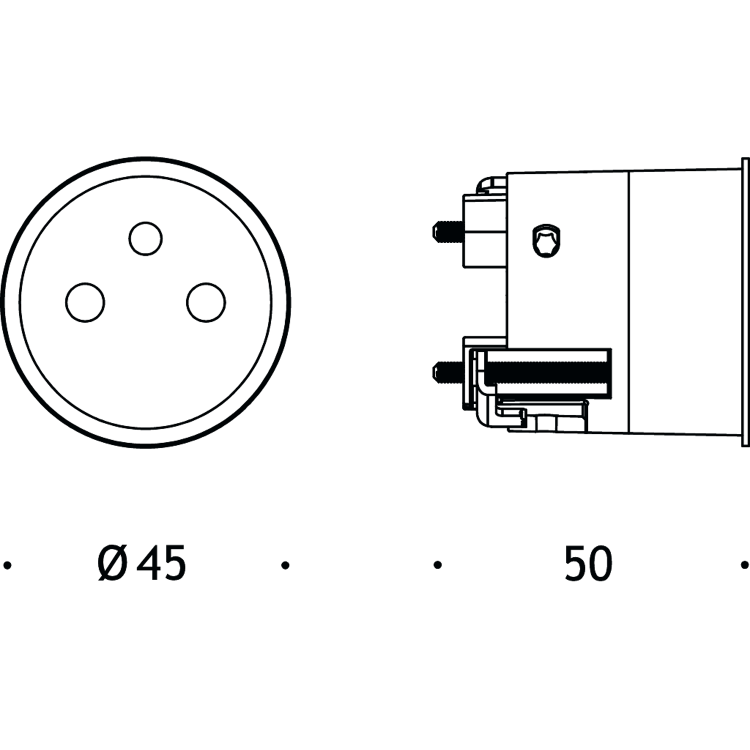 Rond 2.0 - unifit stopcontact b-f wit