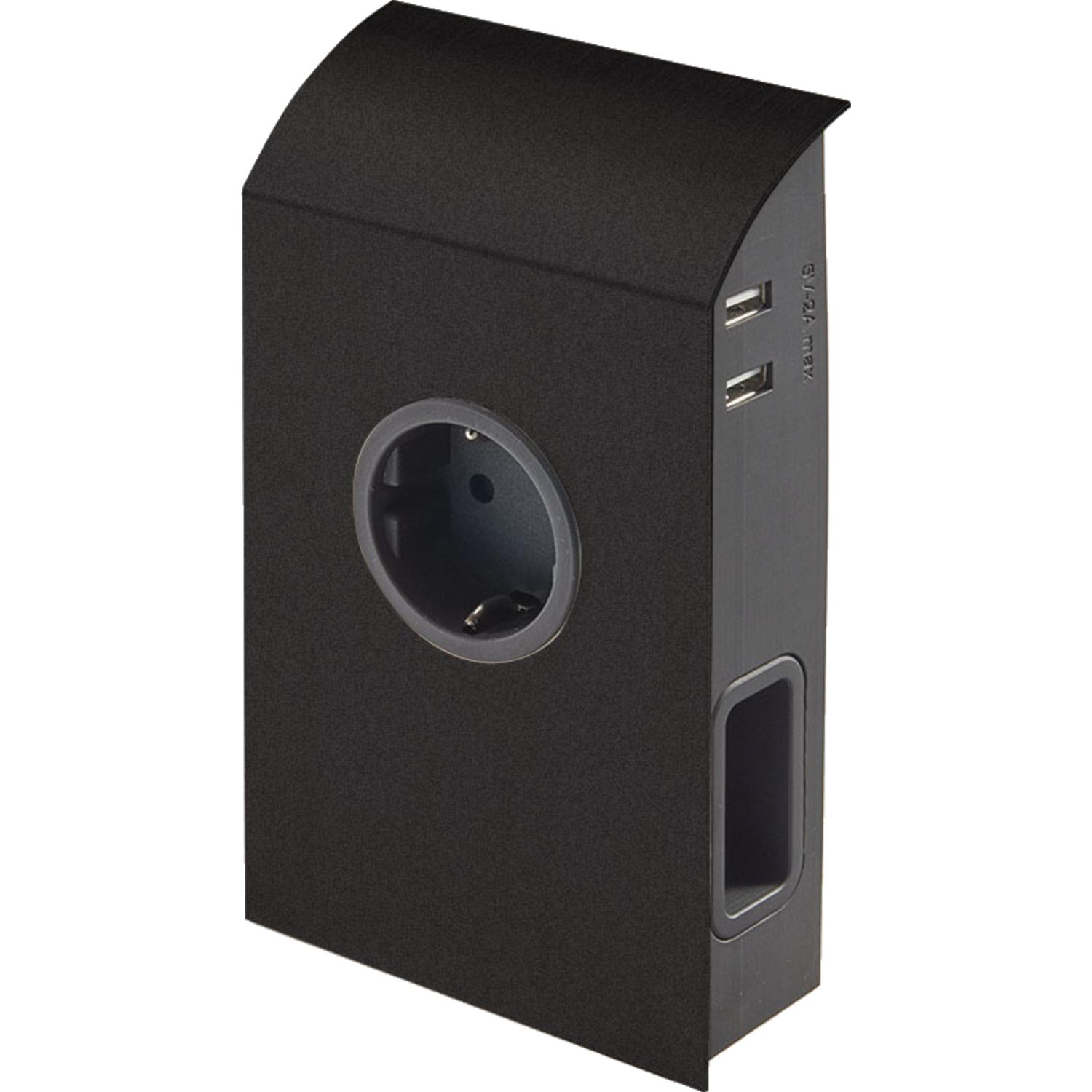 Born zwart mat b-f stekkerblok 1x16a-2x6a-2x usb a