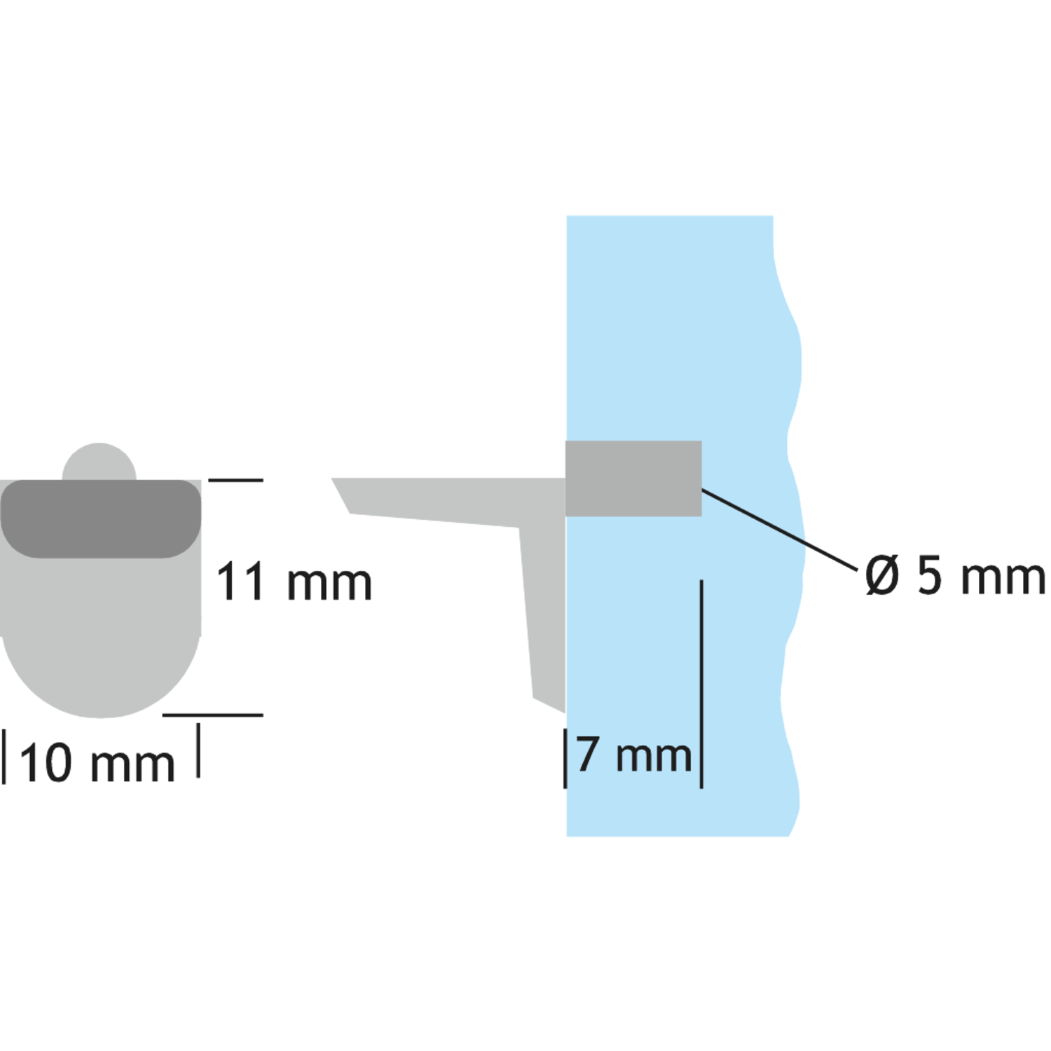 Schapdrager Small in zamak vernikkeld 5mm