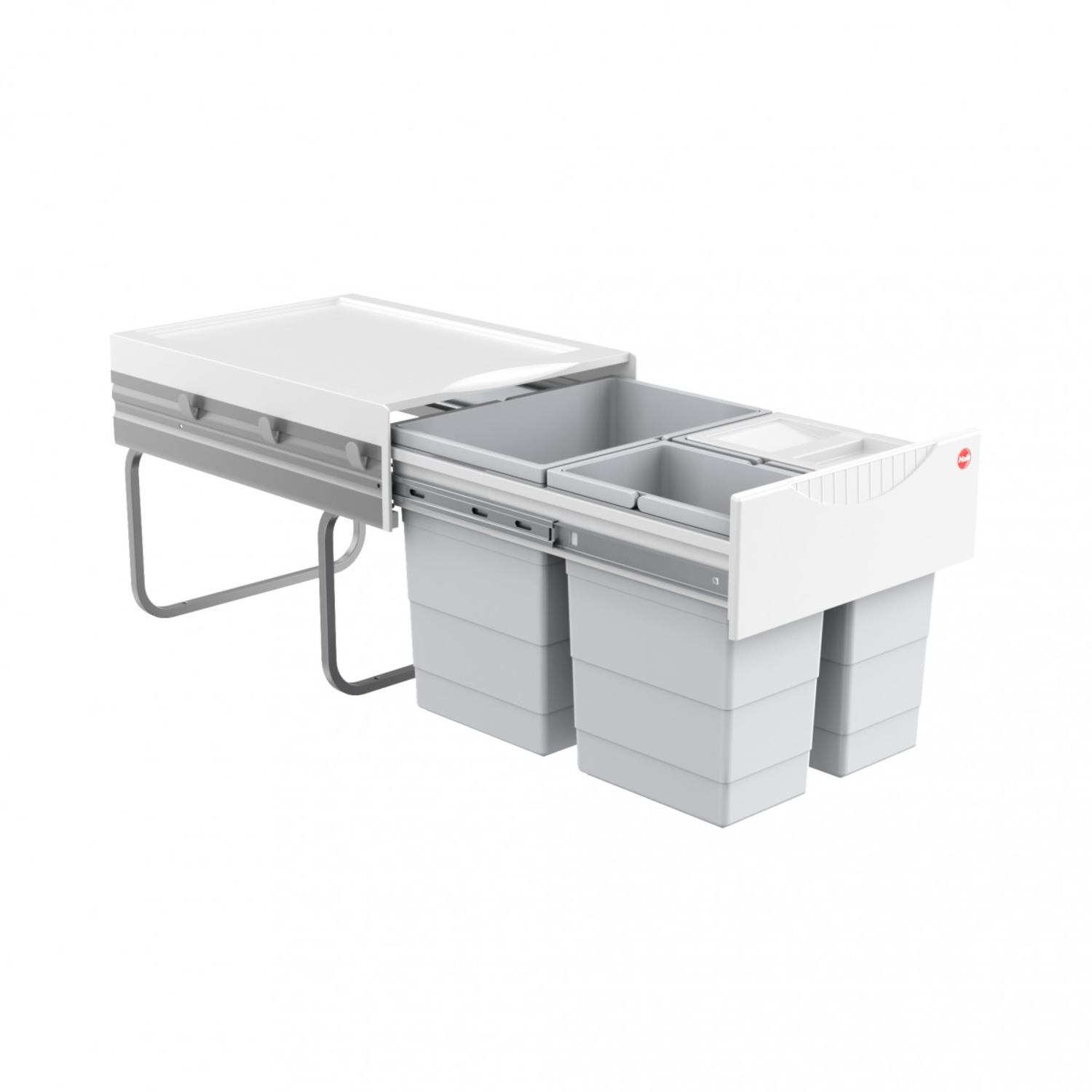 Hailo tandem R ii 18l + 2x8,5l grijs