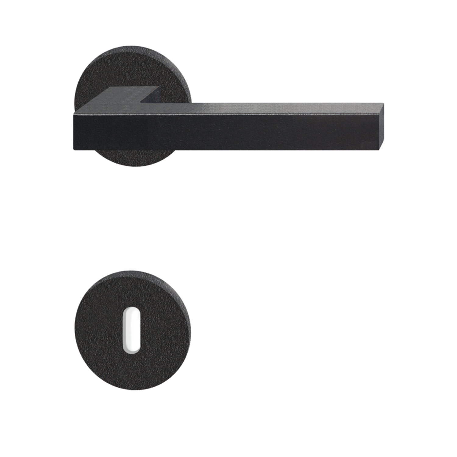 Quincalux deurkruk (1 pr) 704-00 zwart znd rozet