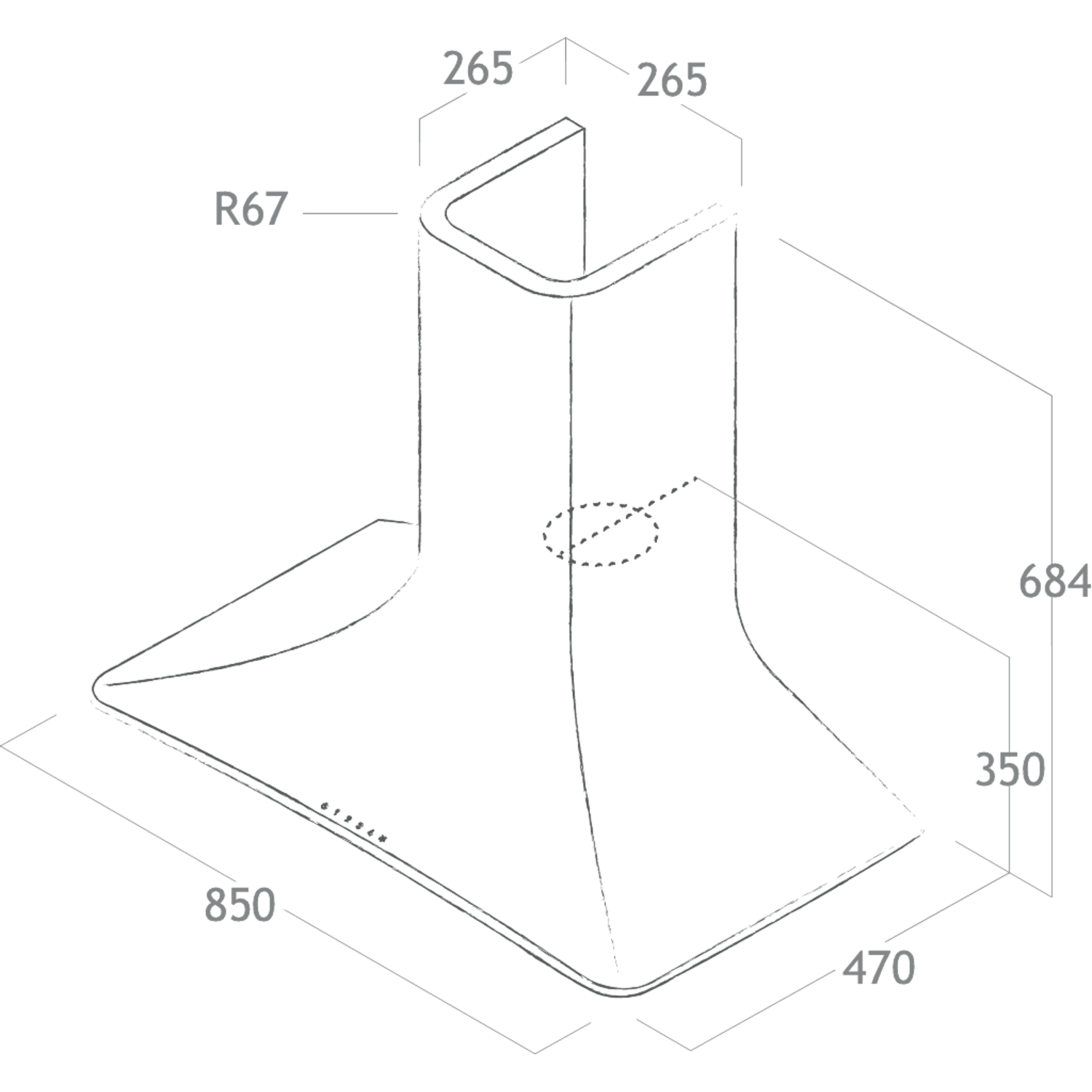 Sweet muur filter koper 85 cm