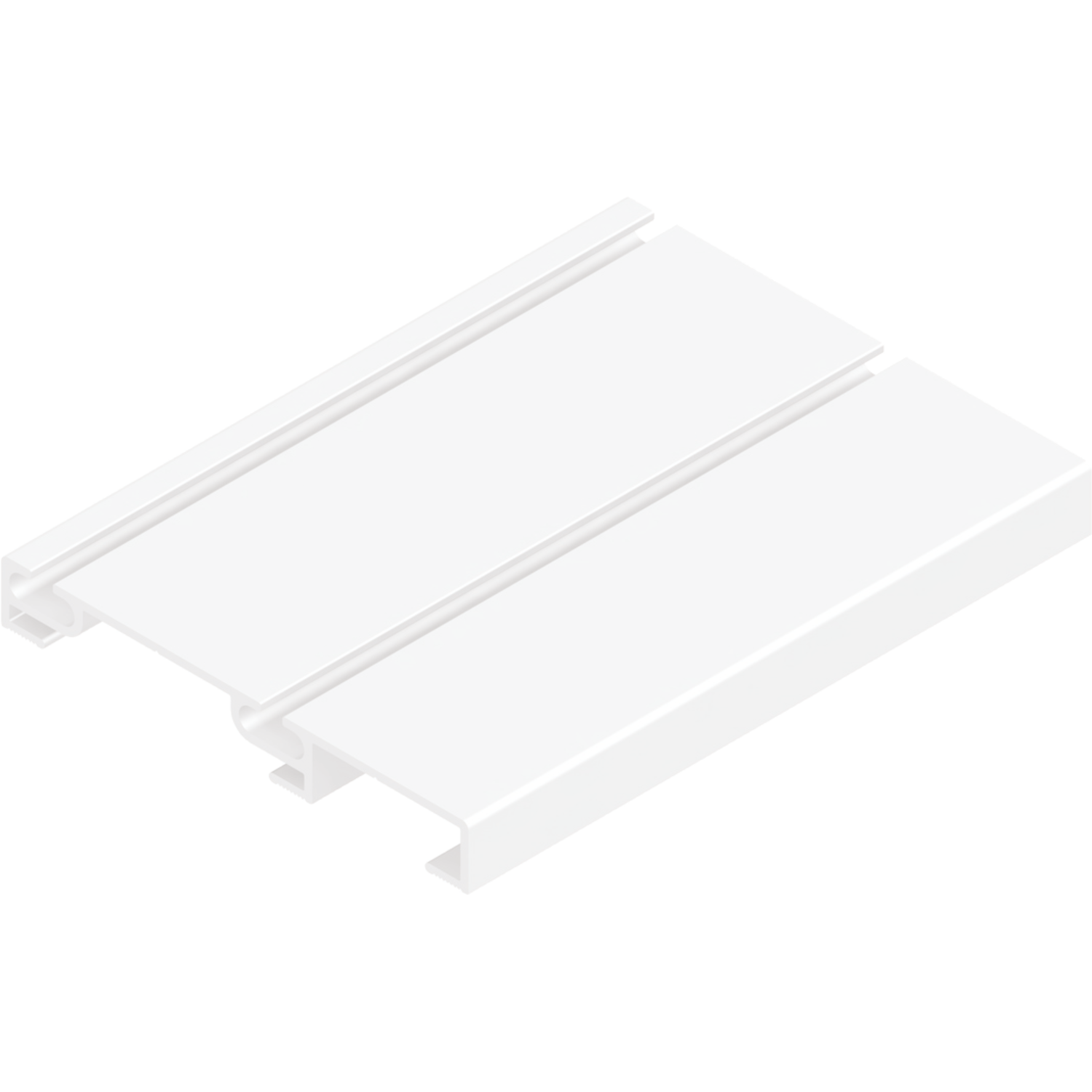 Dubbele onderrail Terra/Base 5m alu wit