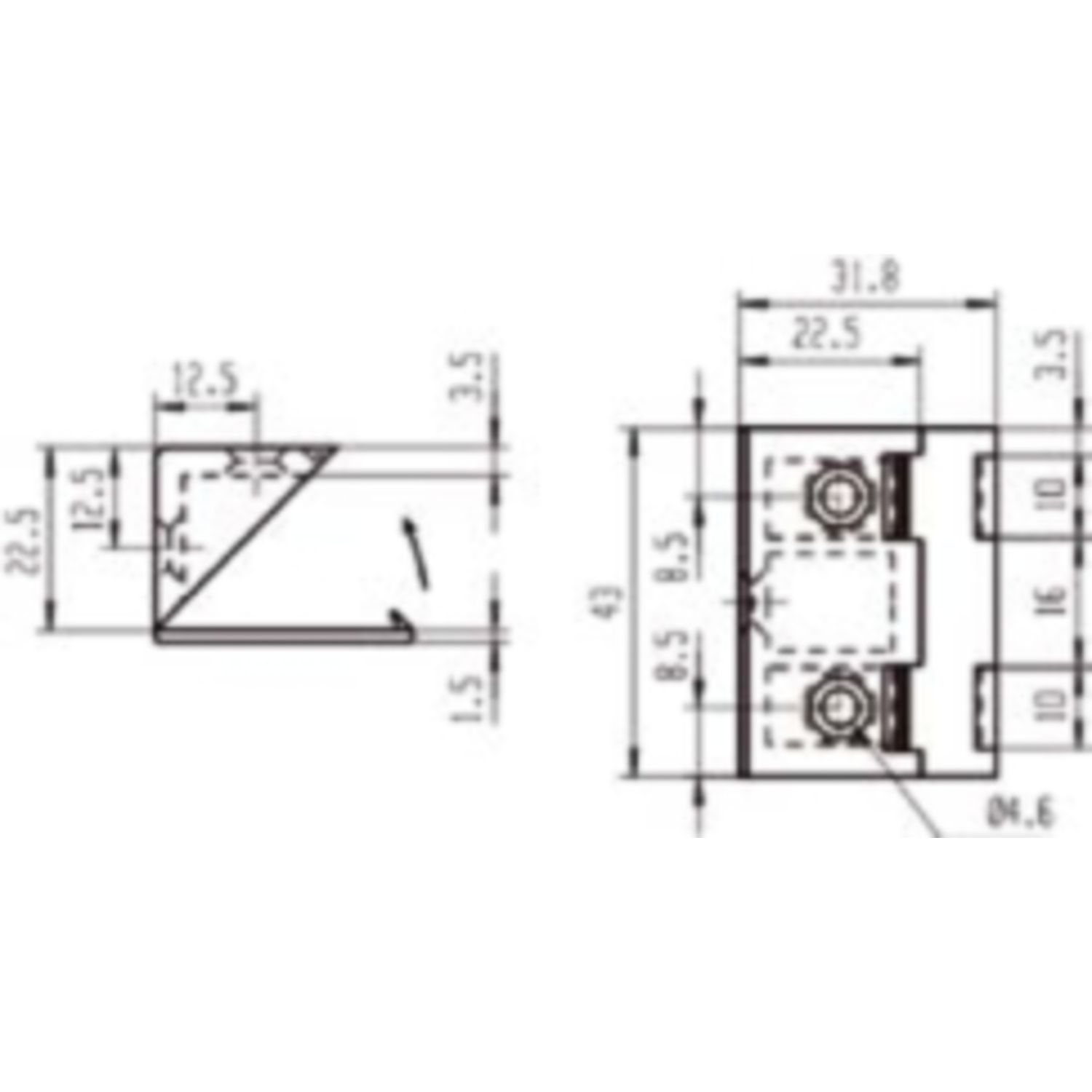 Plankdrager kunststof 3046 breed wit