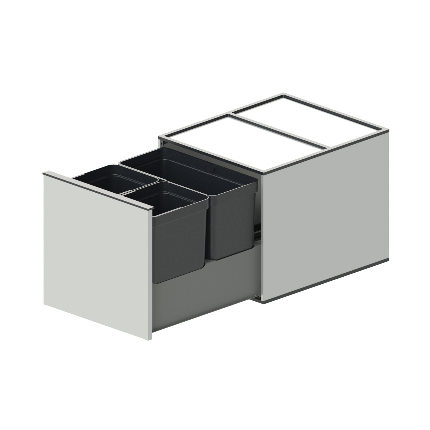 Highline 1 afvalemmer 10+10+16l rvs k.50cm volledig uittrekbaar met SoftClose