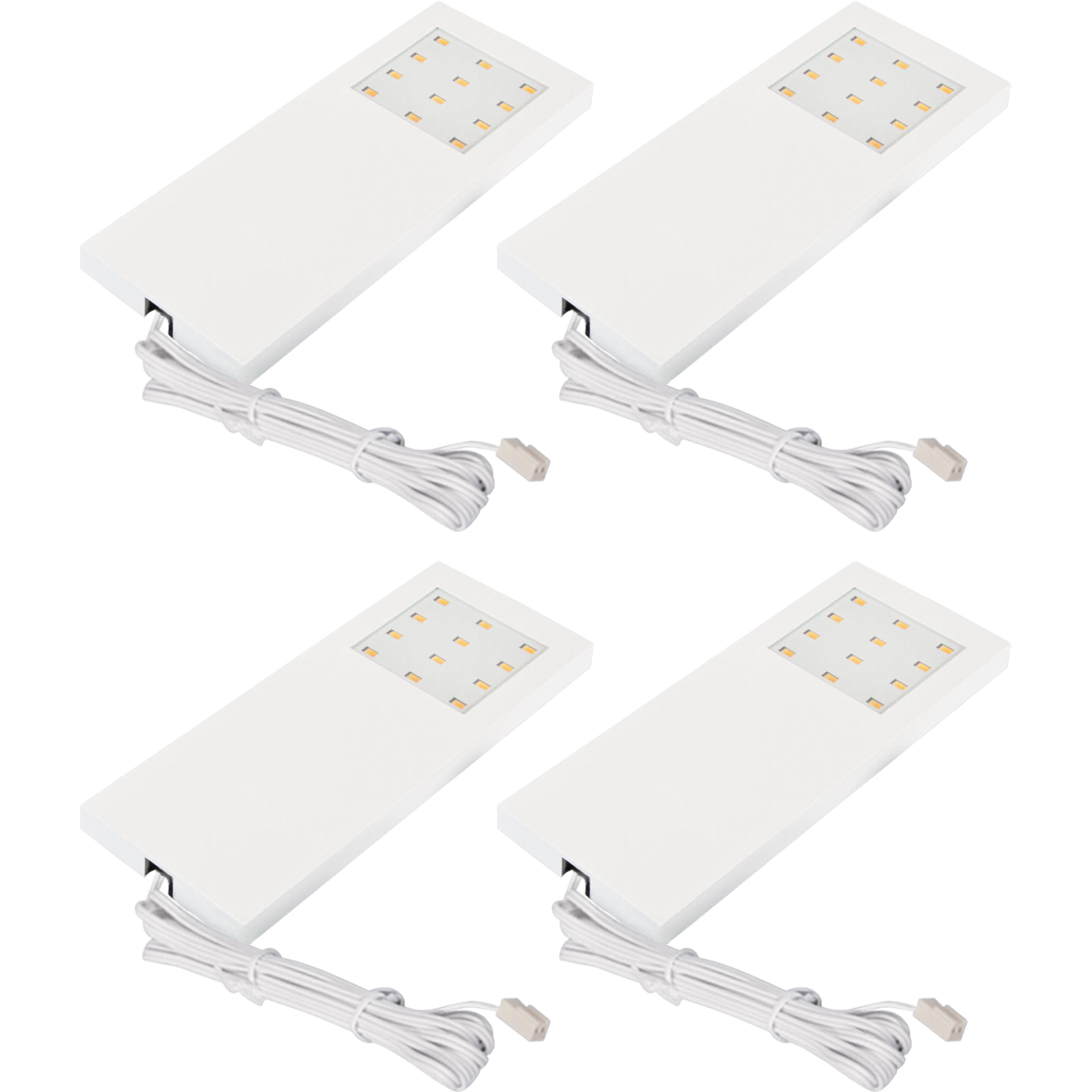 Hera set 4 x Slim-pad led 5W 24V 3000K wit+ transfo + transfo 30W