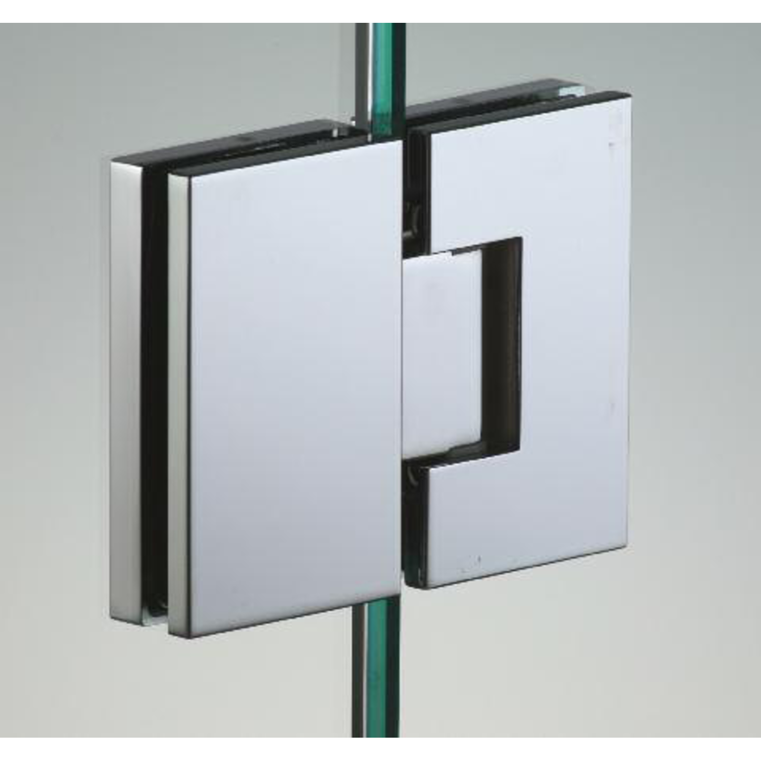 Verstelbare scharnier op één lijn glas/glas zonder zichtbare schroeven, voor 6/8 mm glas, B50 H80, geborsteld rvs effect