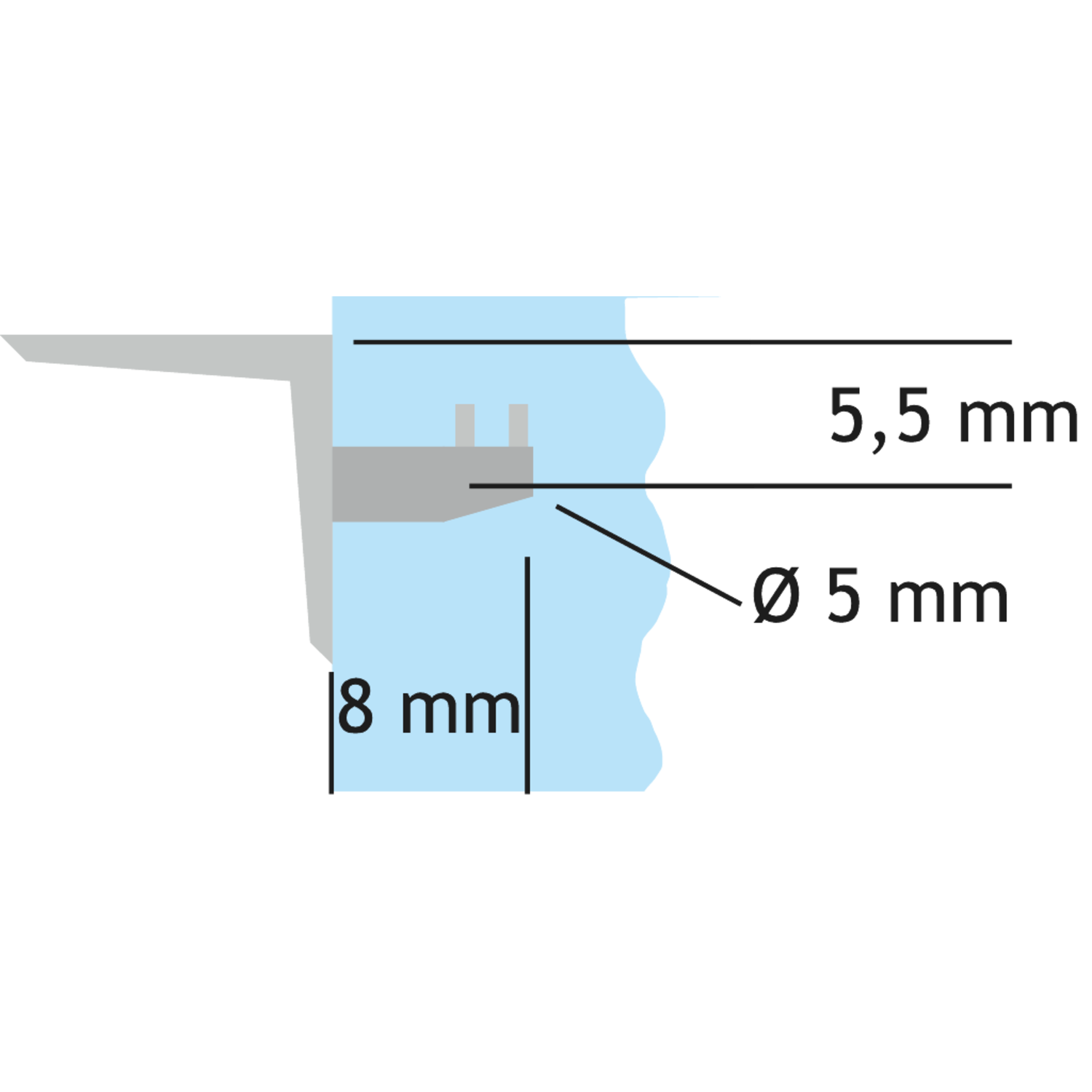Schabdrager sekura 2 zamak vernikkeld H:5.5mm