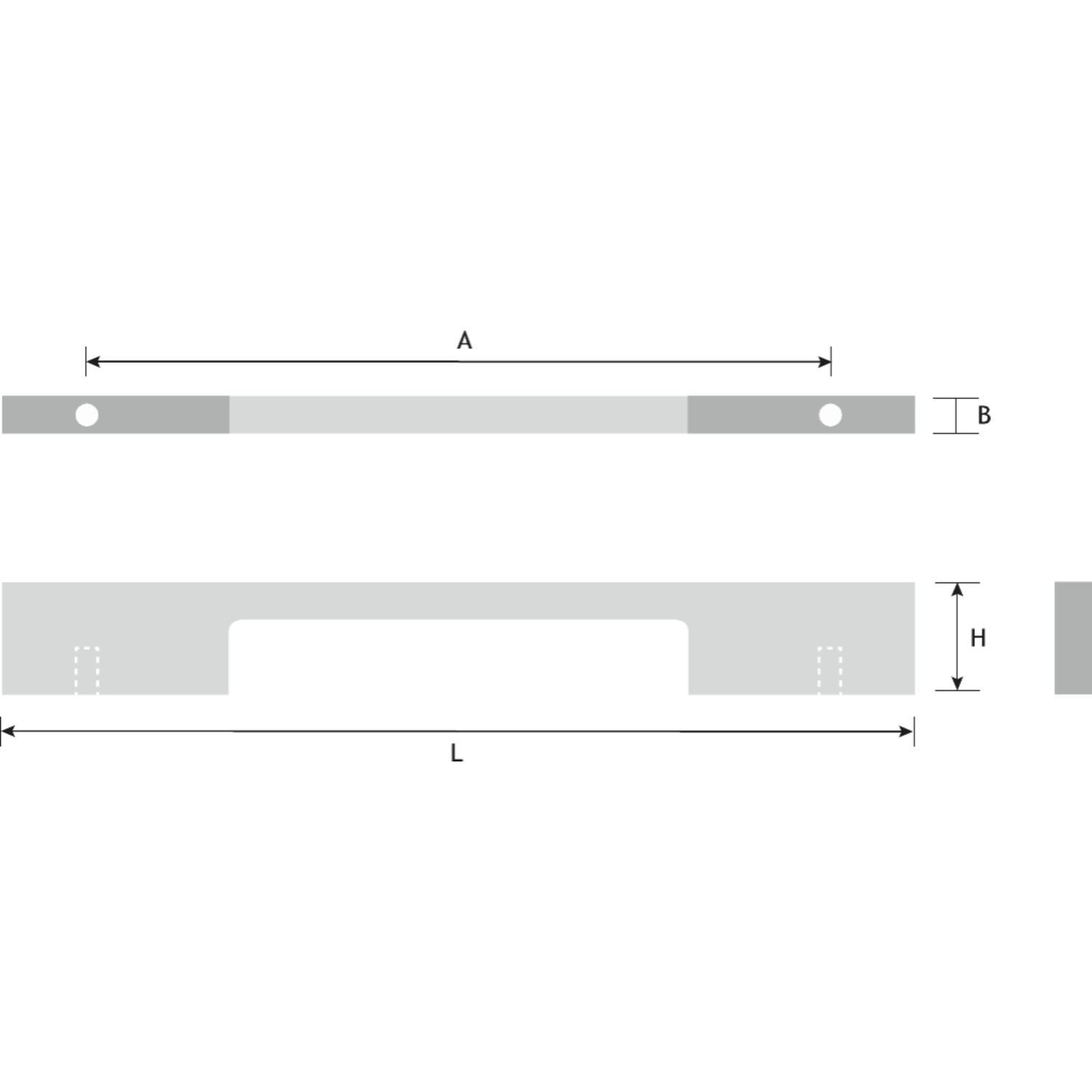 Greep drimo 320mm aluminium / RVS-look symmetrisch