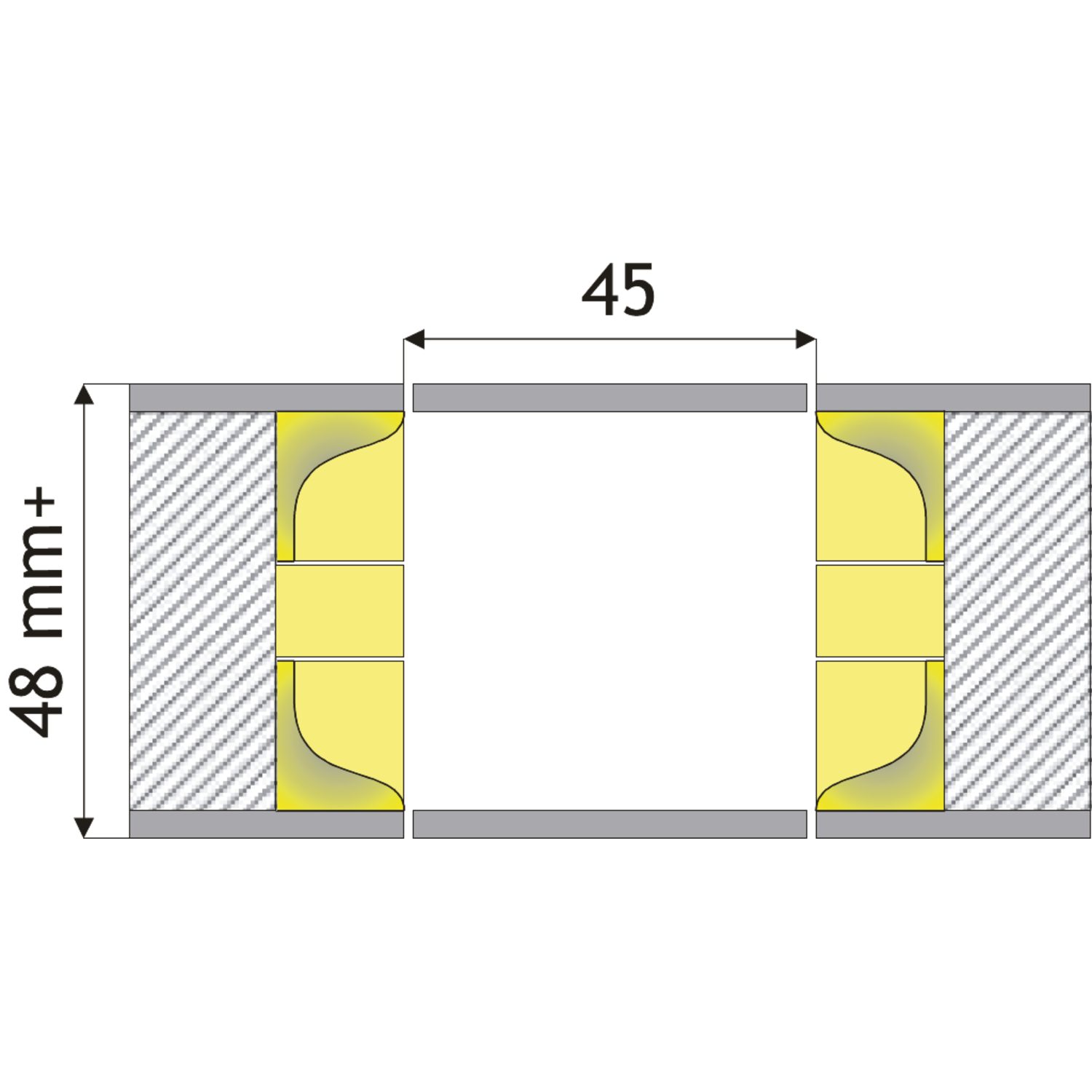 No-ha 2.0 slide schuifdeurgreep 48mm