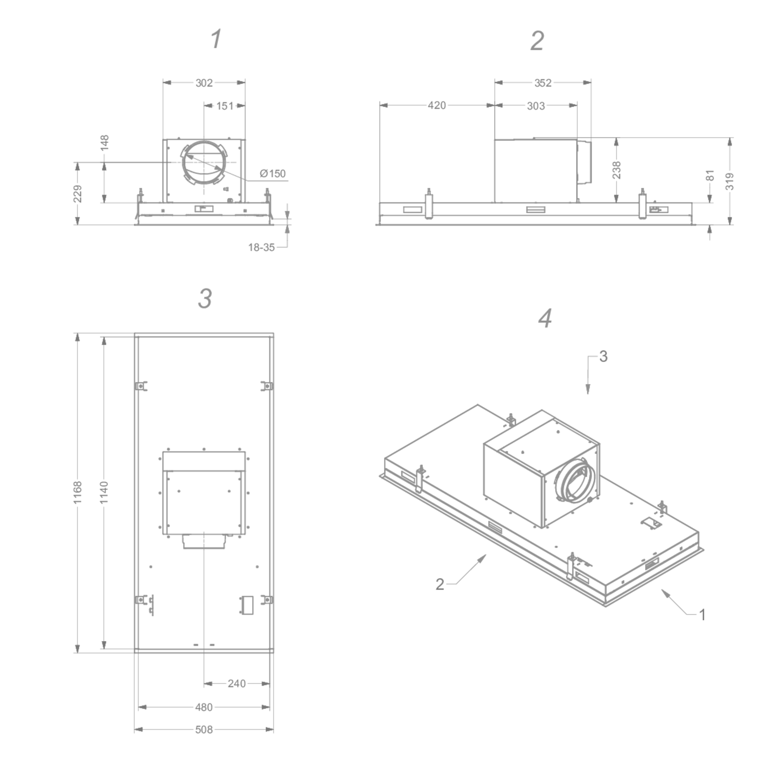 Novy Pureline 120 cm wit motor zonder Led
