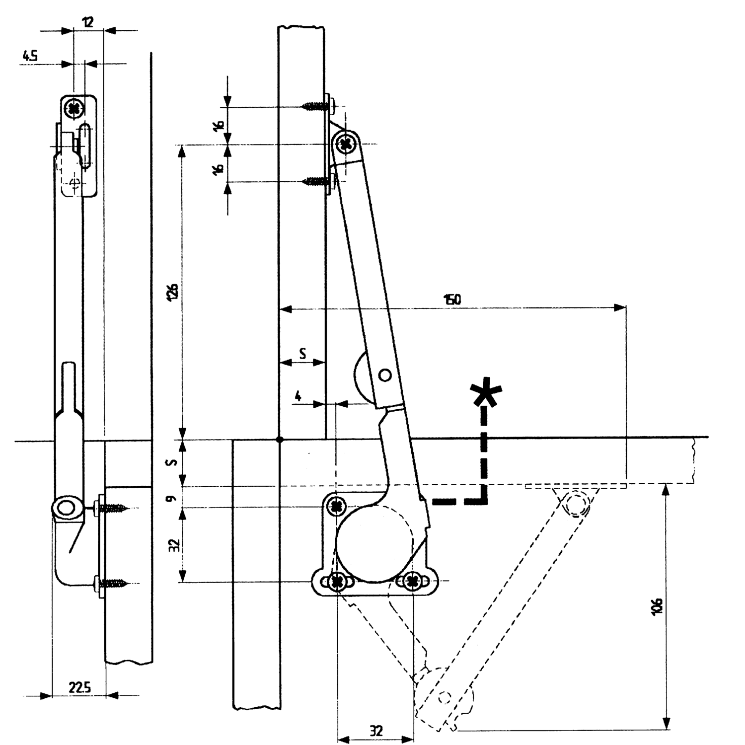 Meubelschaar cea-lift 602 links chroom