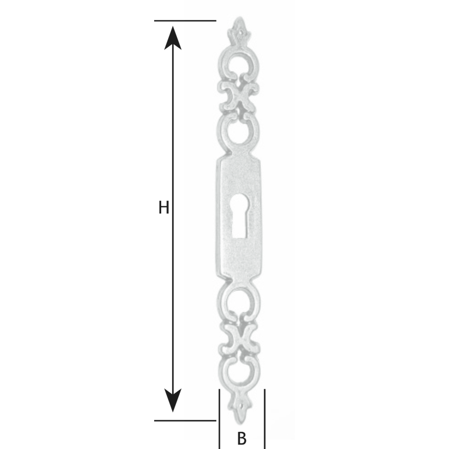 Sleutelplaat art.708 h1825mm B 22mm brons