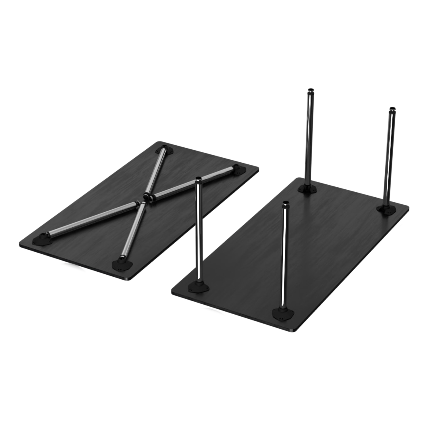 Clappo set opblapbare tafelpoten h.71 chroom