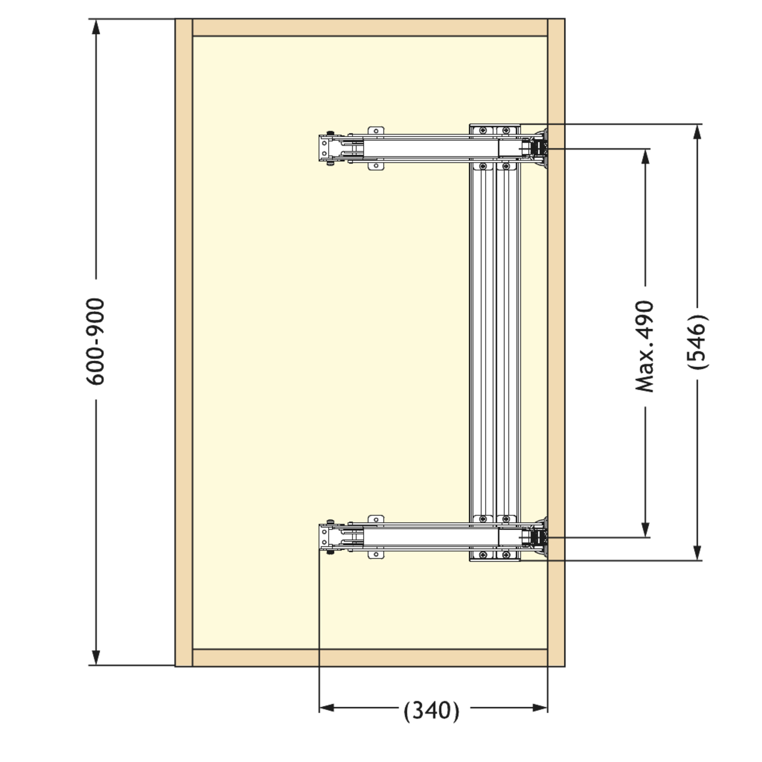 Scharnier-set Monoflat Lin-X600 vernikkeld