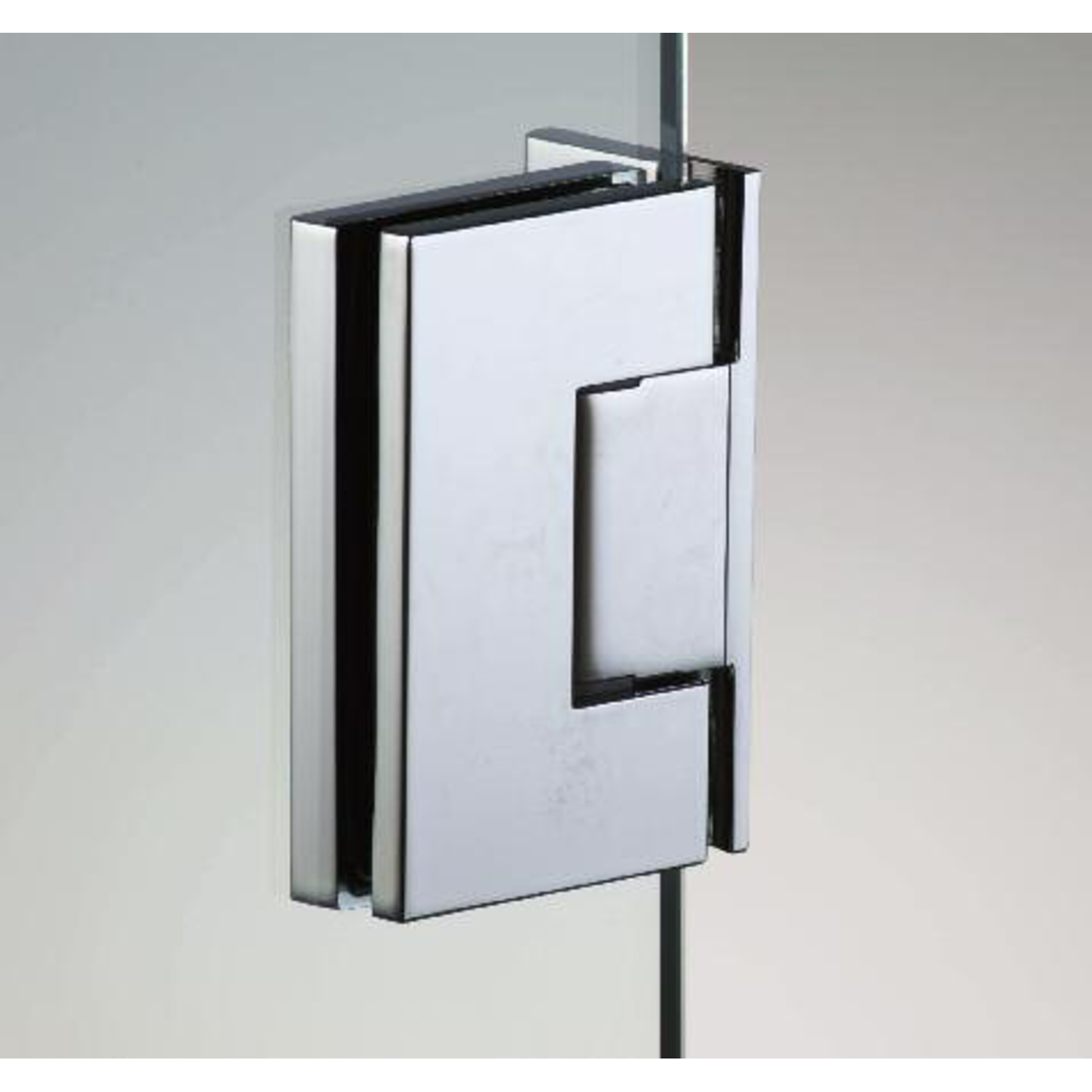 Verstelbare laterale scharnier wand/glas, voor 6/8 mm glas, B50 H80, chroom