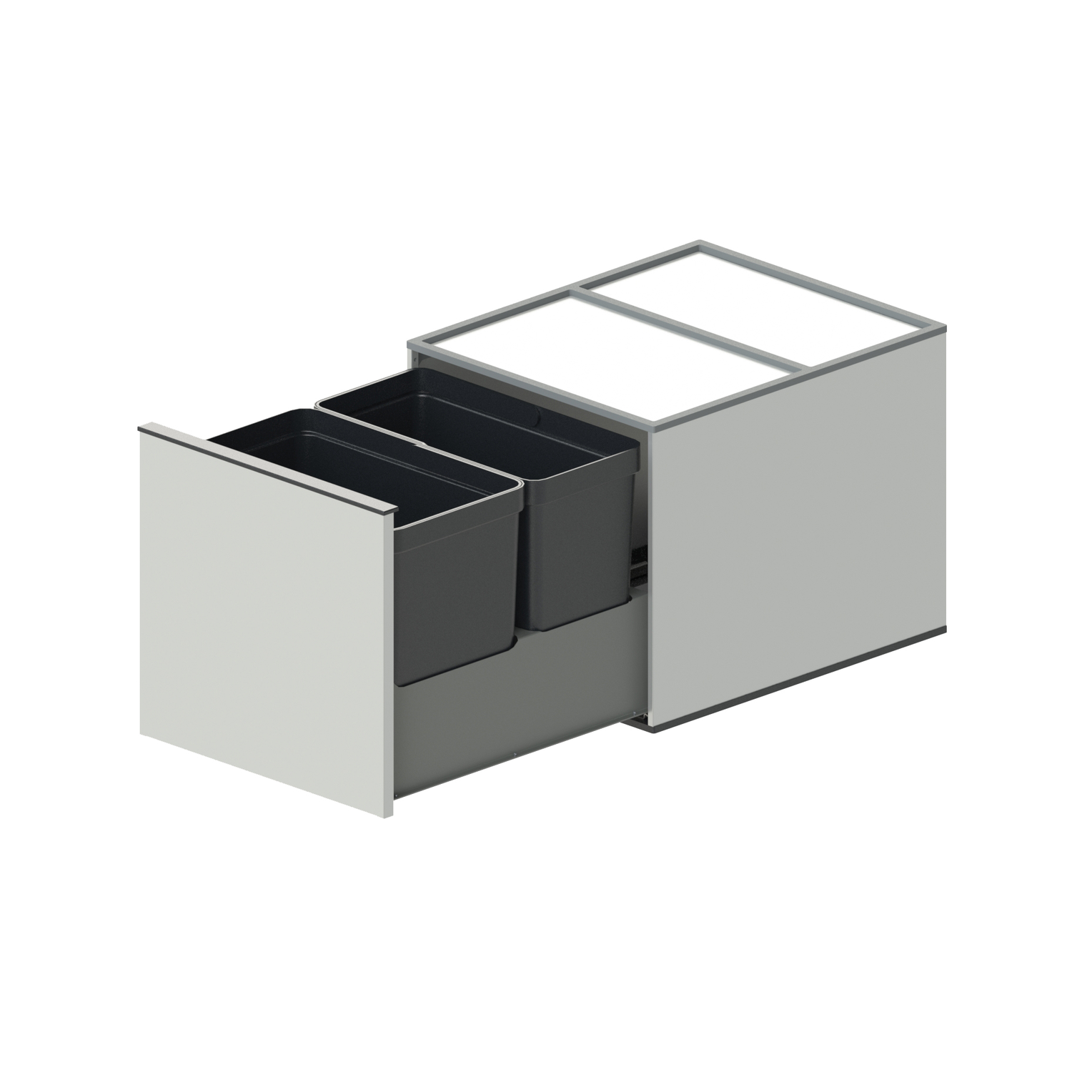 Highline 1 afvalemmer 16+21l rvs k.50cm volledig uittrekbaar met SoftClose