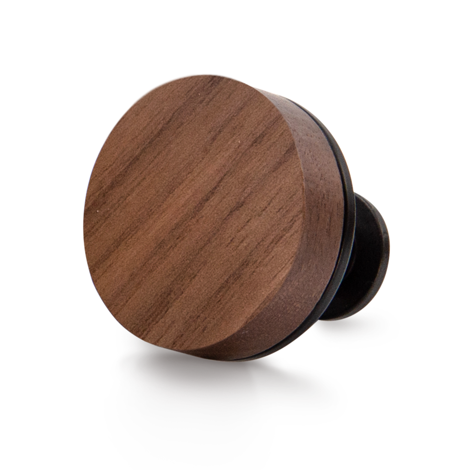 Knop qupon ø30x28 walnoot/mat zwart