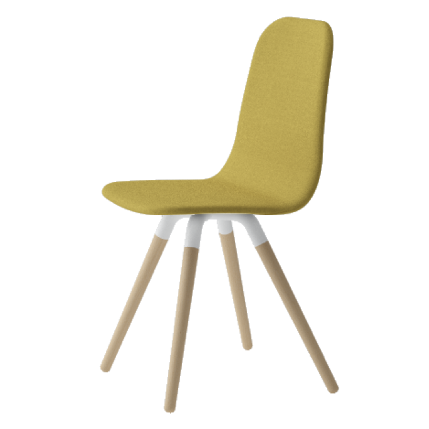 Nuba stoel hout licht getint-staal epoxy wit/bekle