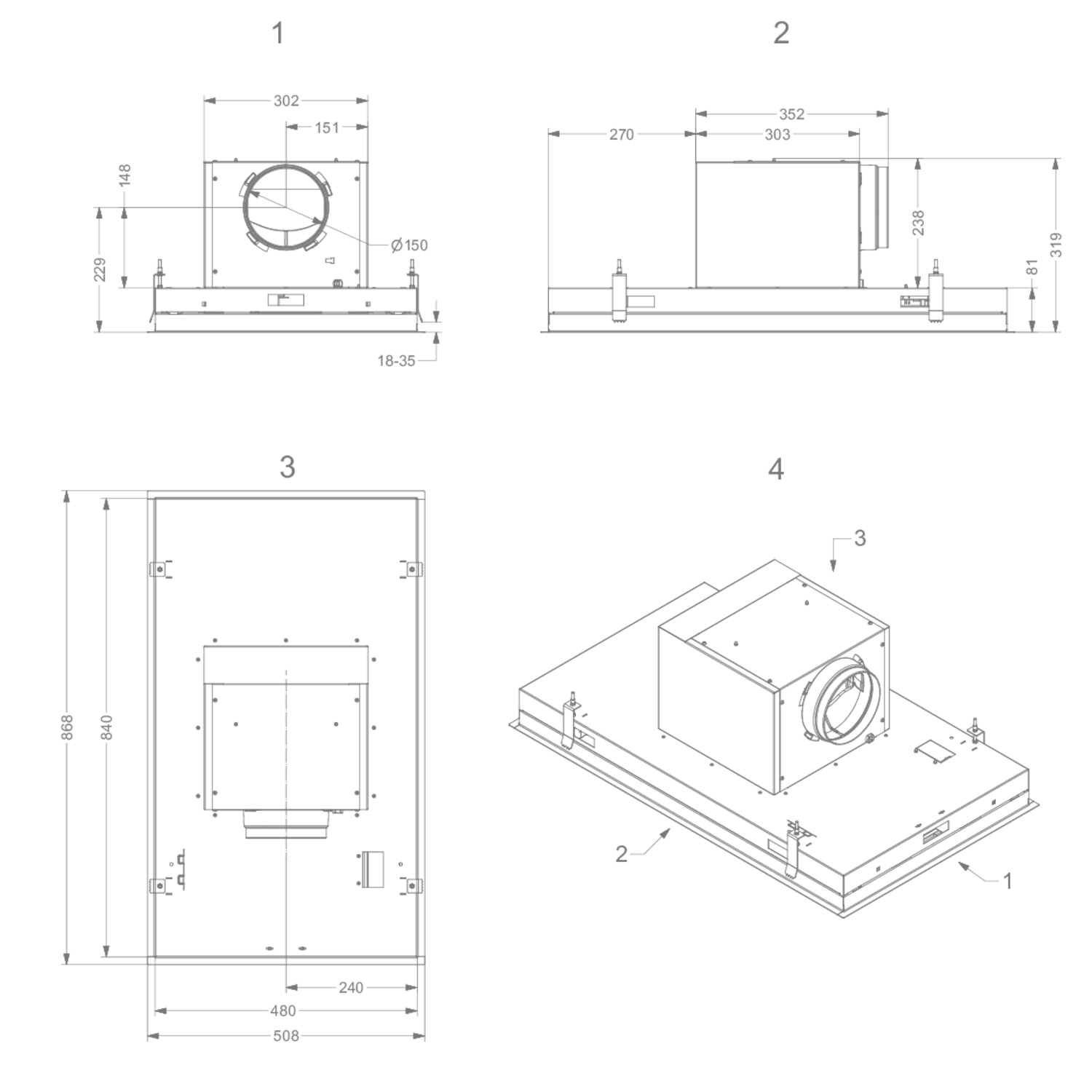 Novy Pureline 90 cm wit motor met Led