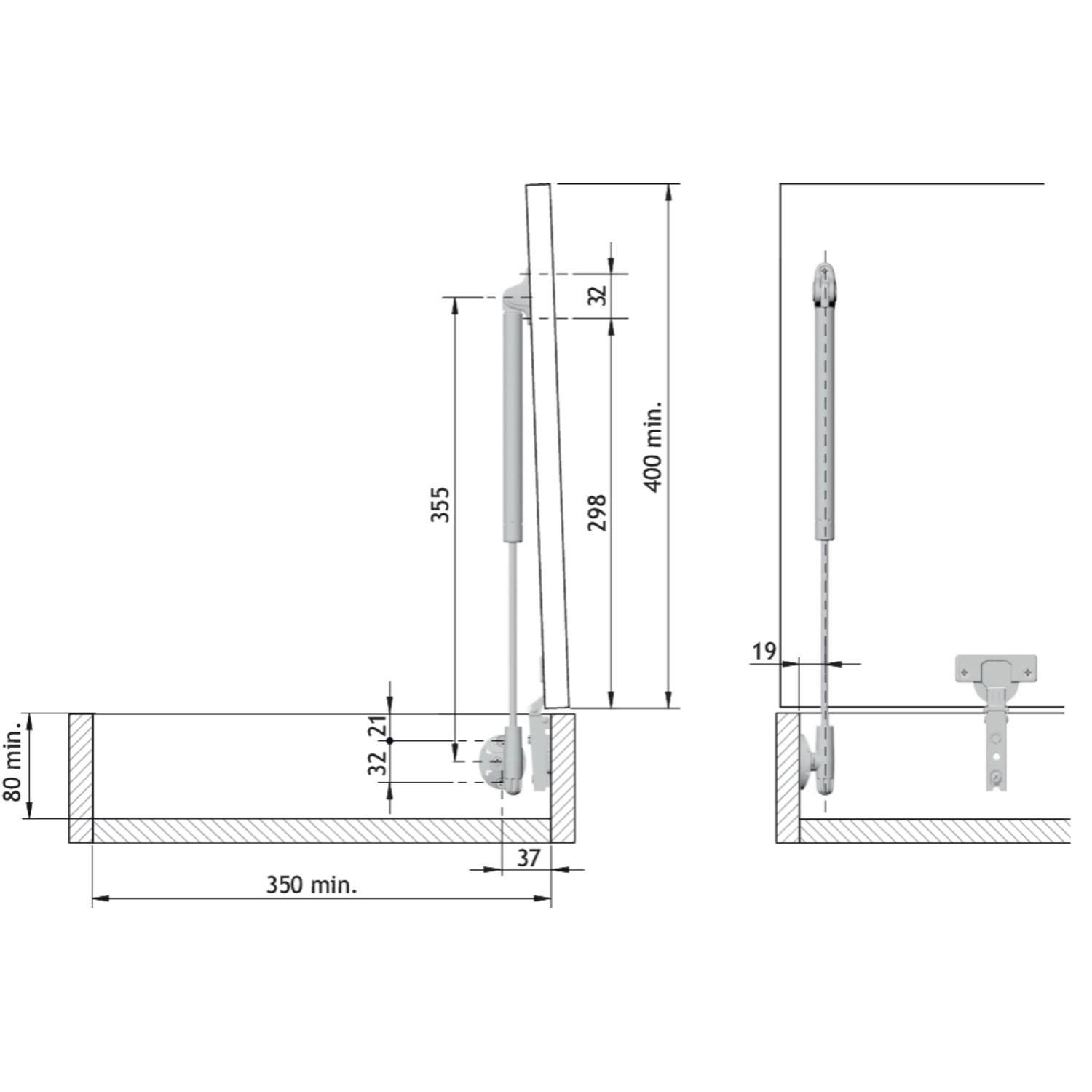 Gaspomp Kraby 90n l355 geremde opening voor kist