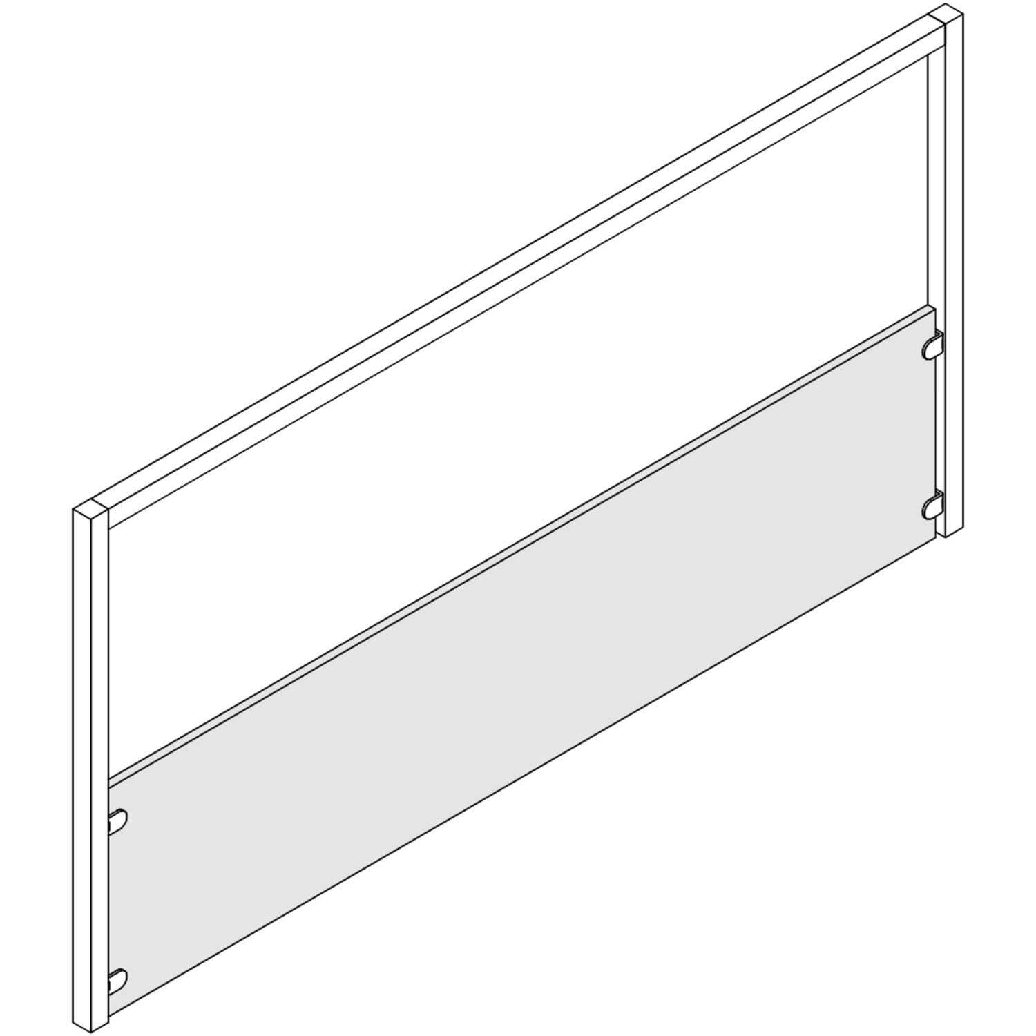 One glasplaat voor spatwand 90 zwart