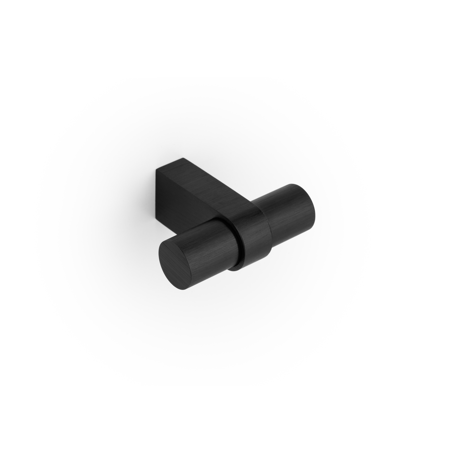 T-knop NOBB L52 aluminium geborsteld zwart