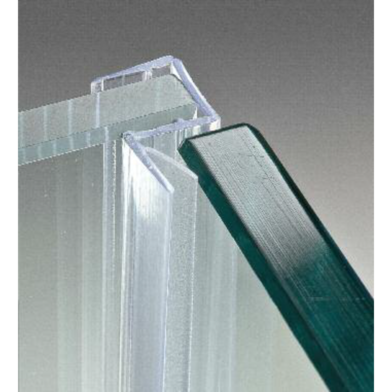 Dichting met aanslag 90° l2200mm vr glas 10/12 mm