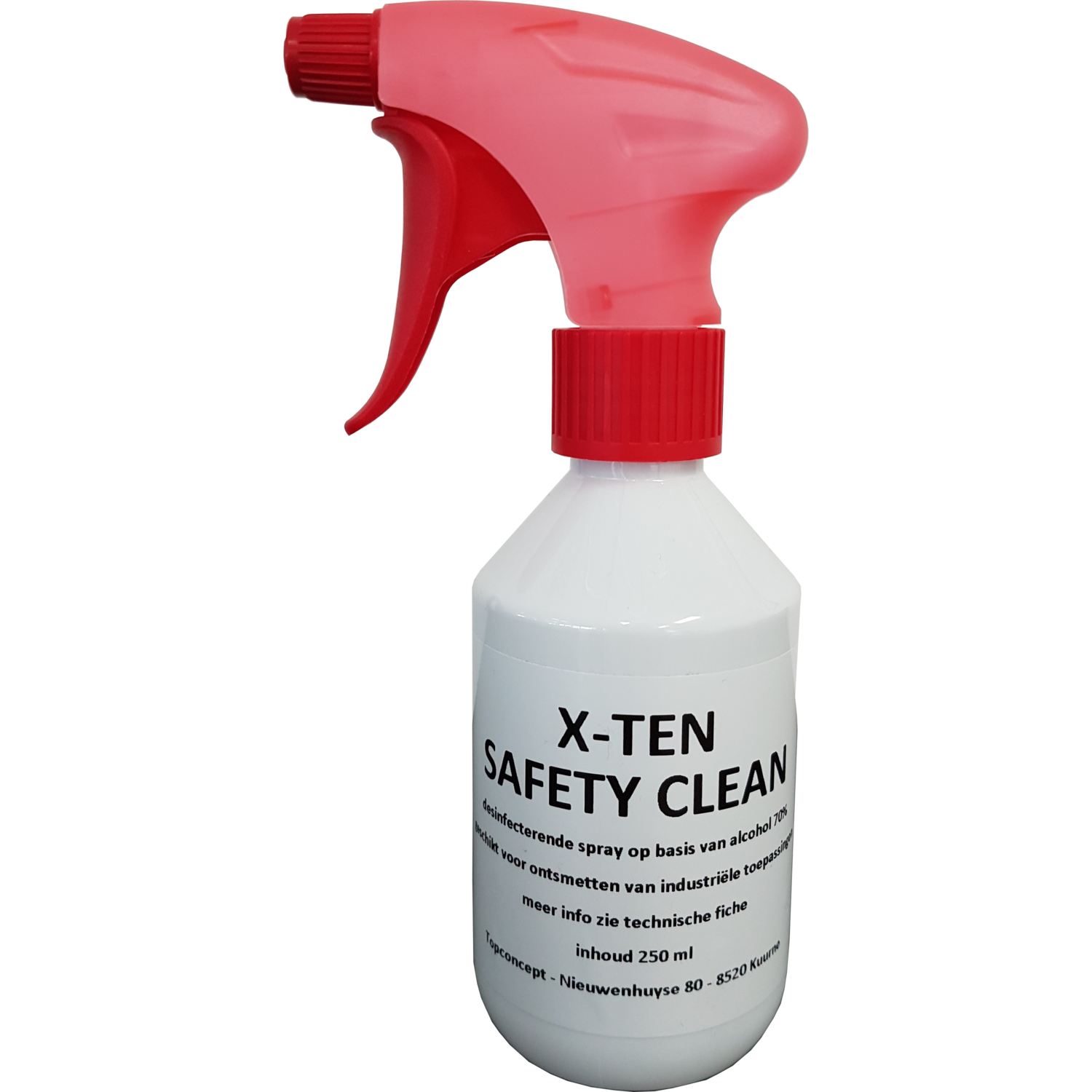 X-ten safety clean spray 250ml desinfecterende spray op basis van 70% alcohol