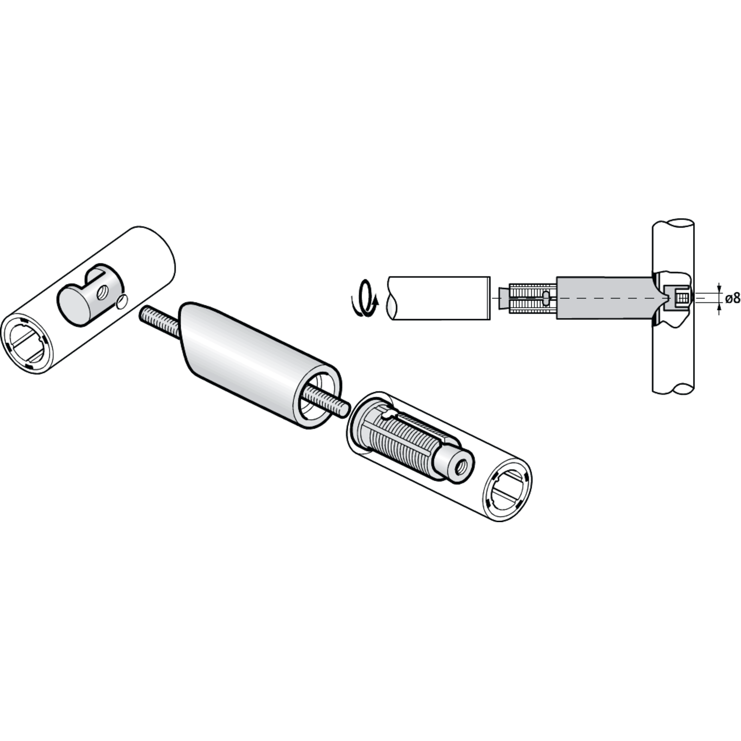 Pba 500-nylon wit t-verbindingsstuk 3 weg buizen