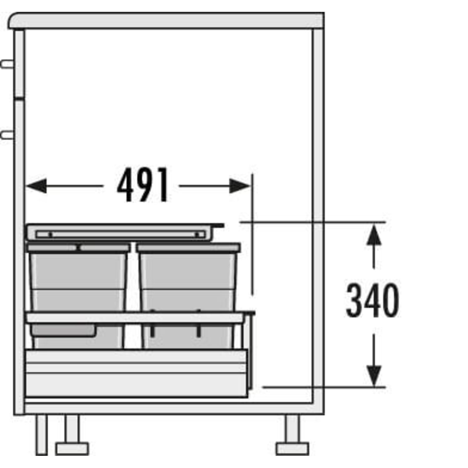 Hailo separato-k 50cm 35l18l + 2 x 8.5l 18l + 2 x 8.5l