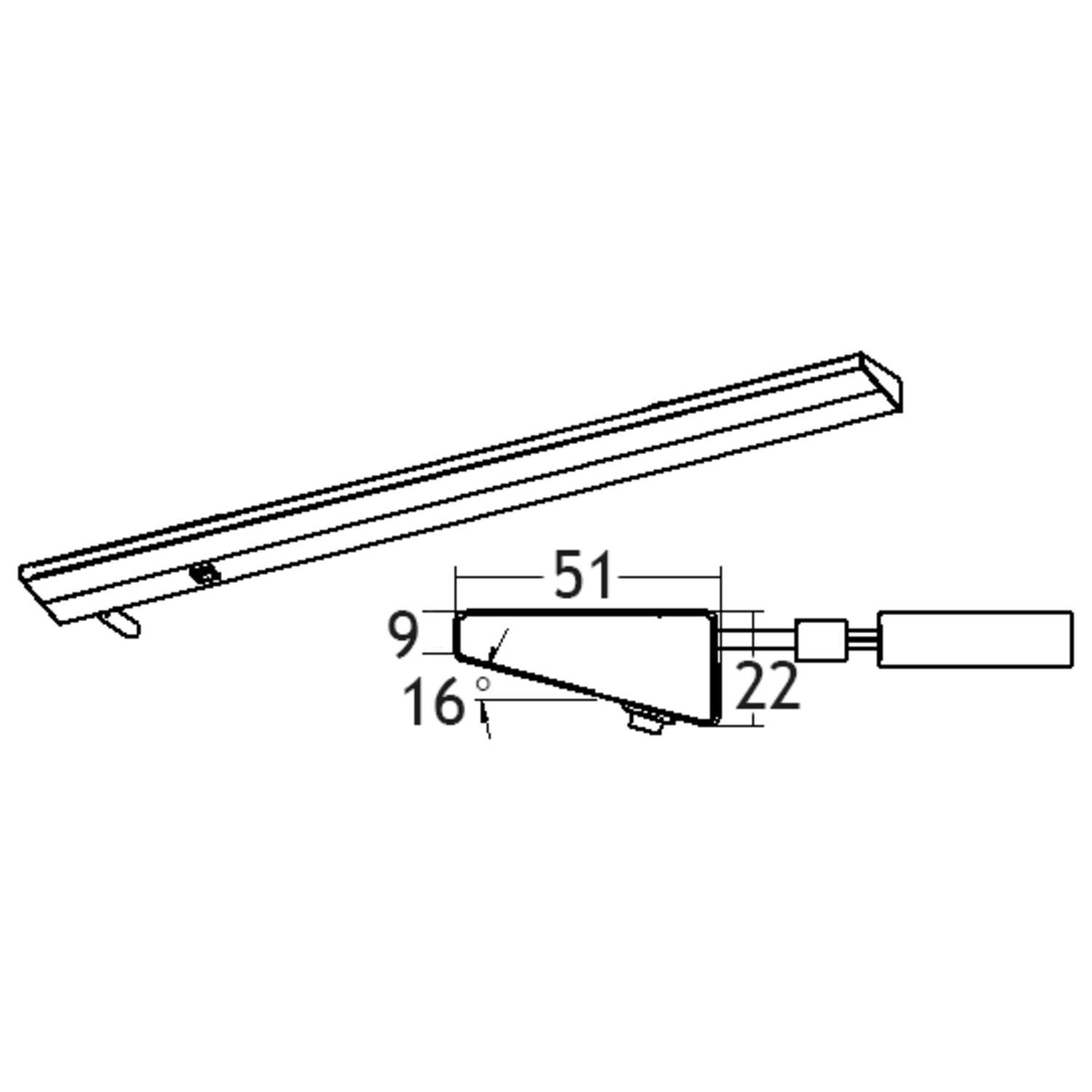 Angolo Led 1200mm 21W 230V 3000K RVS