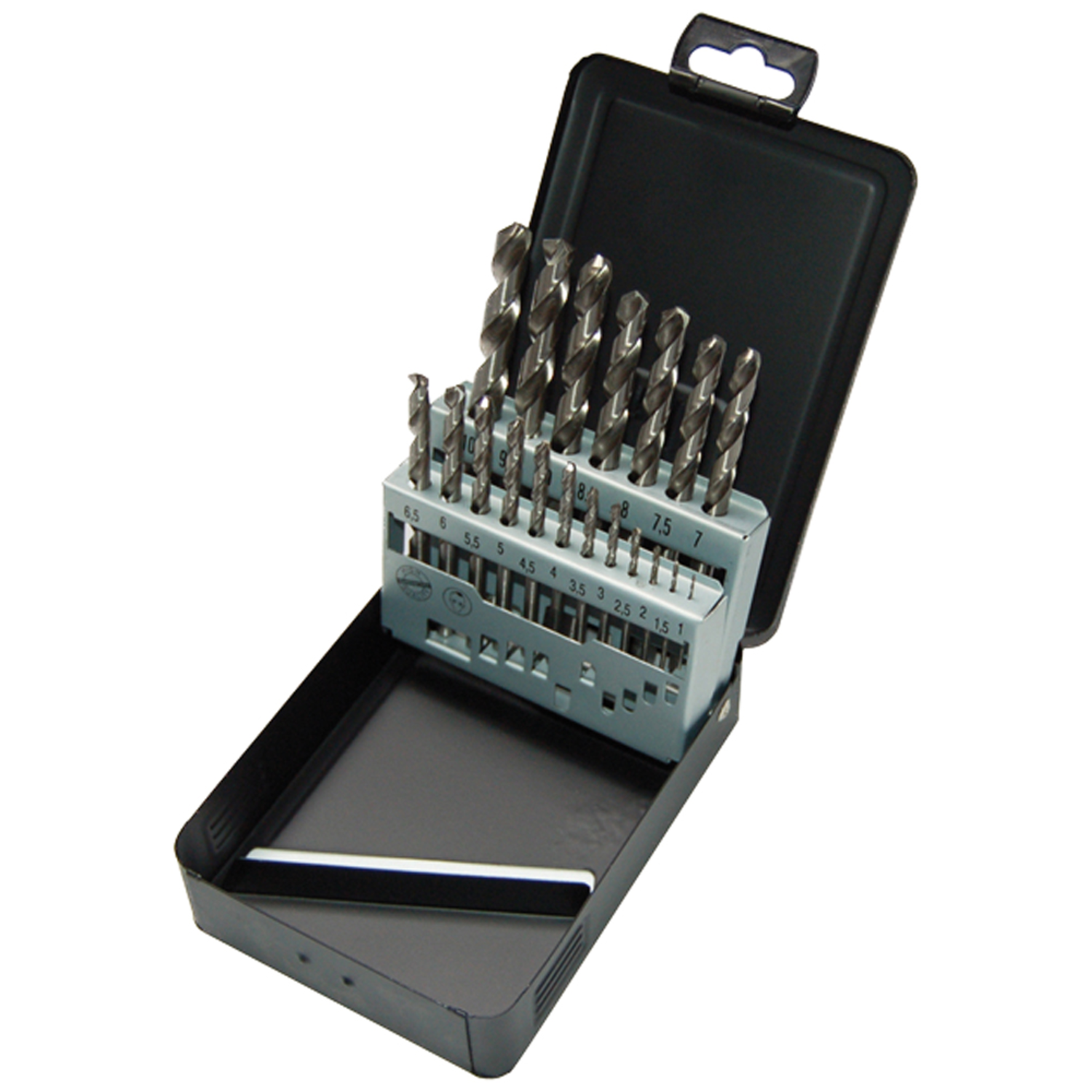 Set 19 metaalboren 1-10mm casette