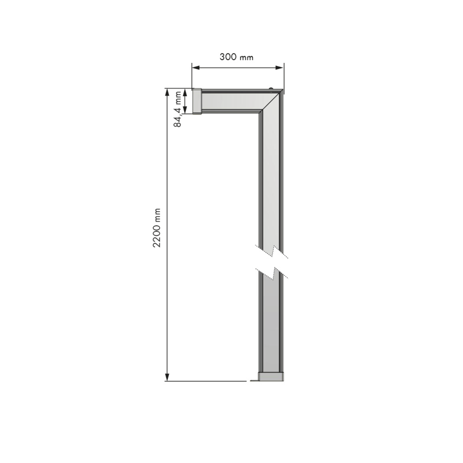 Amari structuur vloer/wand h.2200 x b.300mm alu