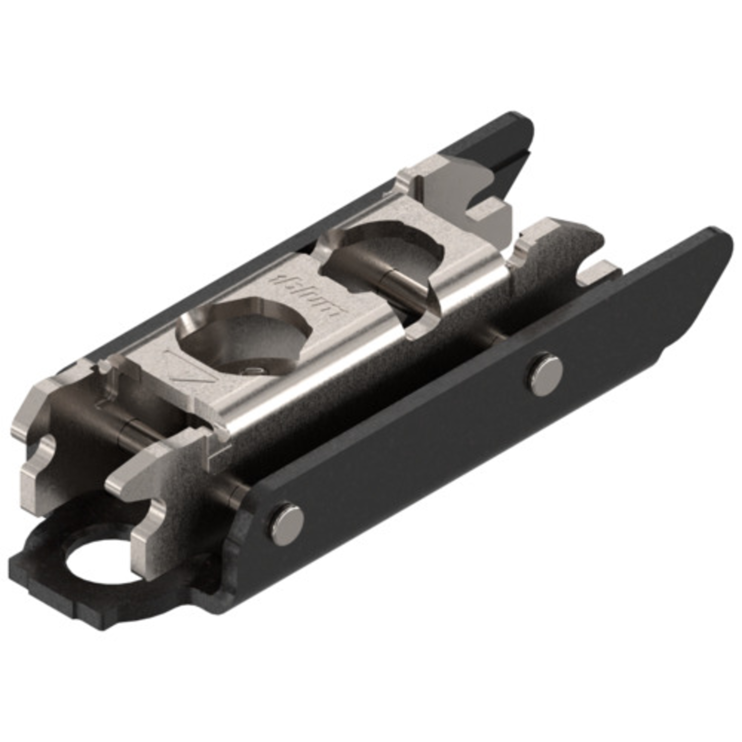 Clip montageplaat recht 3mm onyx zwart
