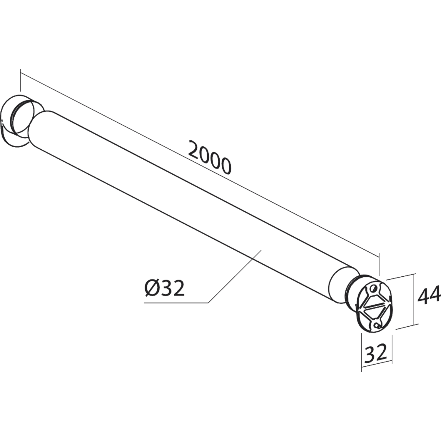 Tf-line kastbaar 2000mm antraciet