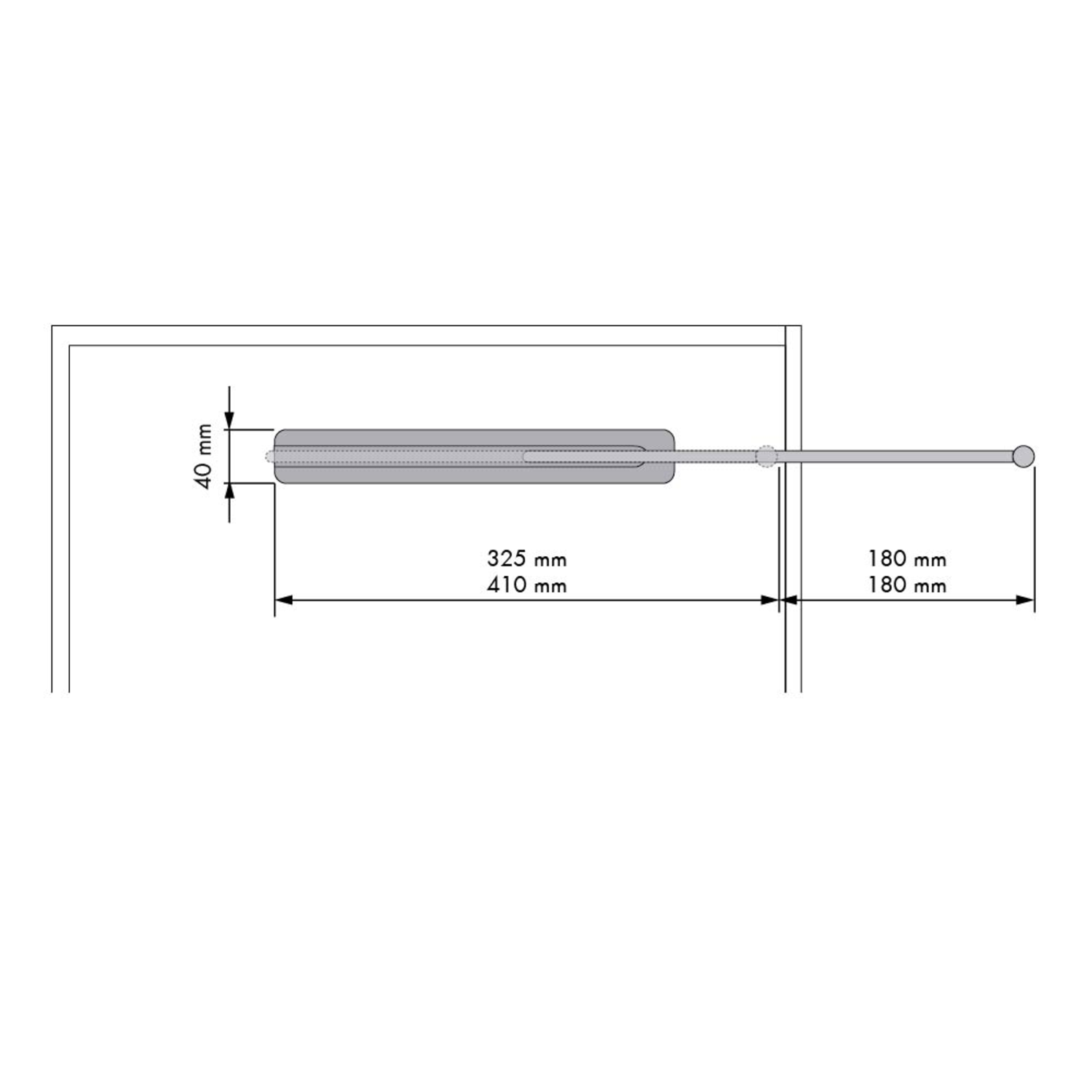 Handdoekdrager 2-armig chroom - 325mm