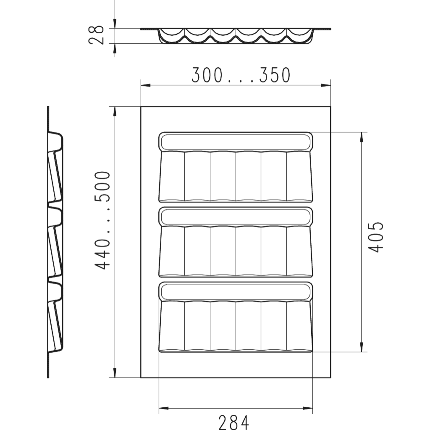Basic kruidenlade k 40 cm wit 350 x 500 mm