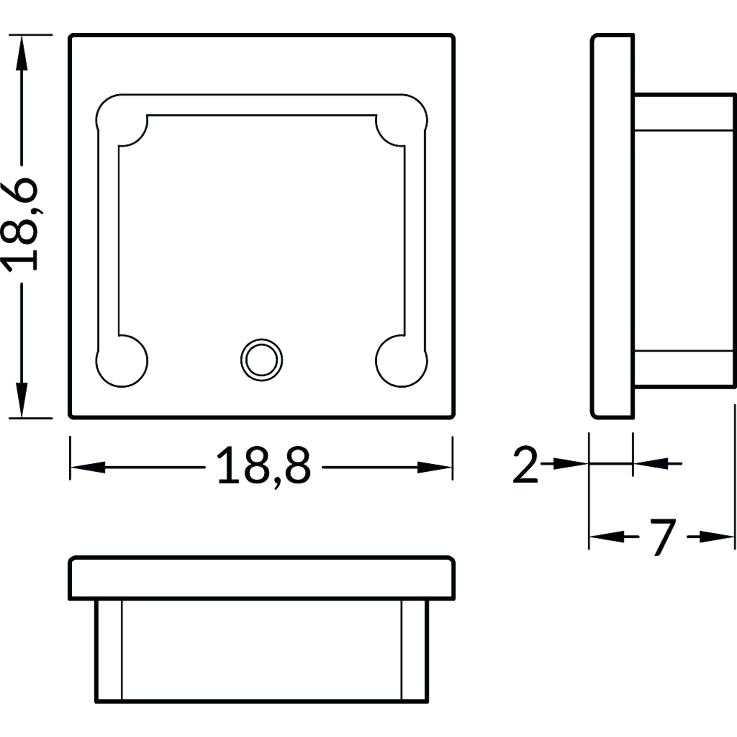 Eindkap led profiel Smart16 grijs